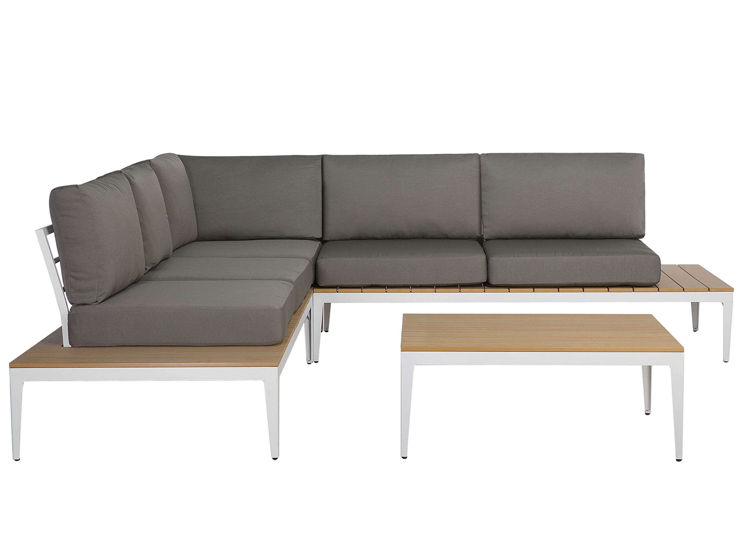 5 Seater Aluminium Garden Corner Sofa Set Grey POSITANO - Gemini Interiors