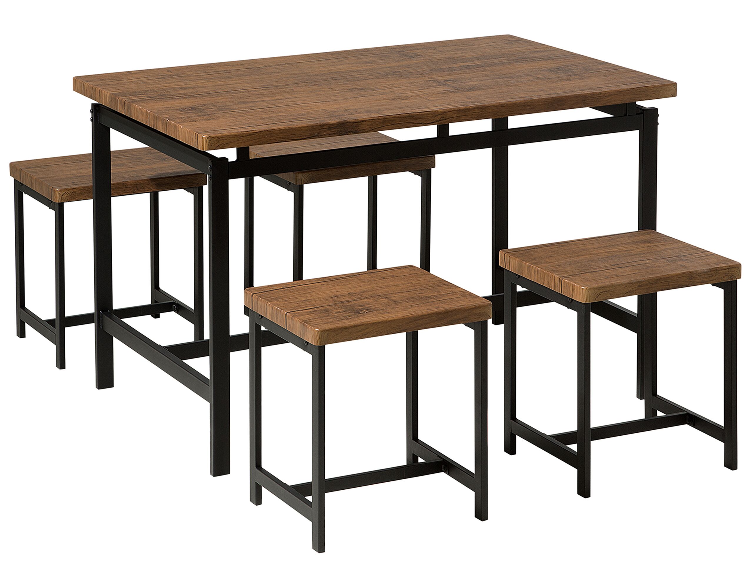 4 Seater Dining Set Brown ARLINGTON - Gemini Interiors