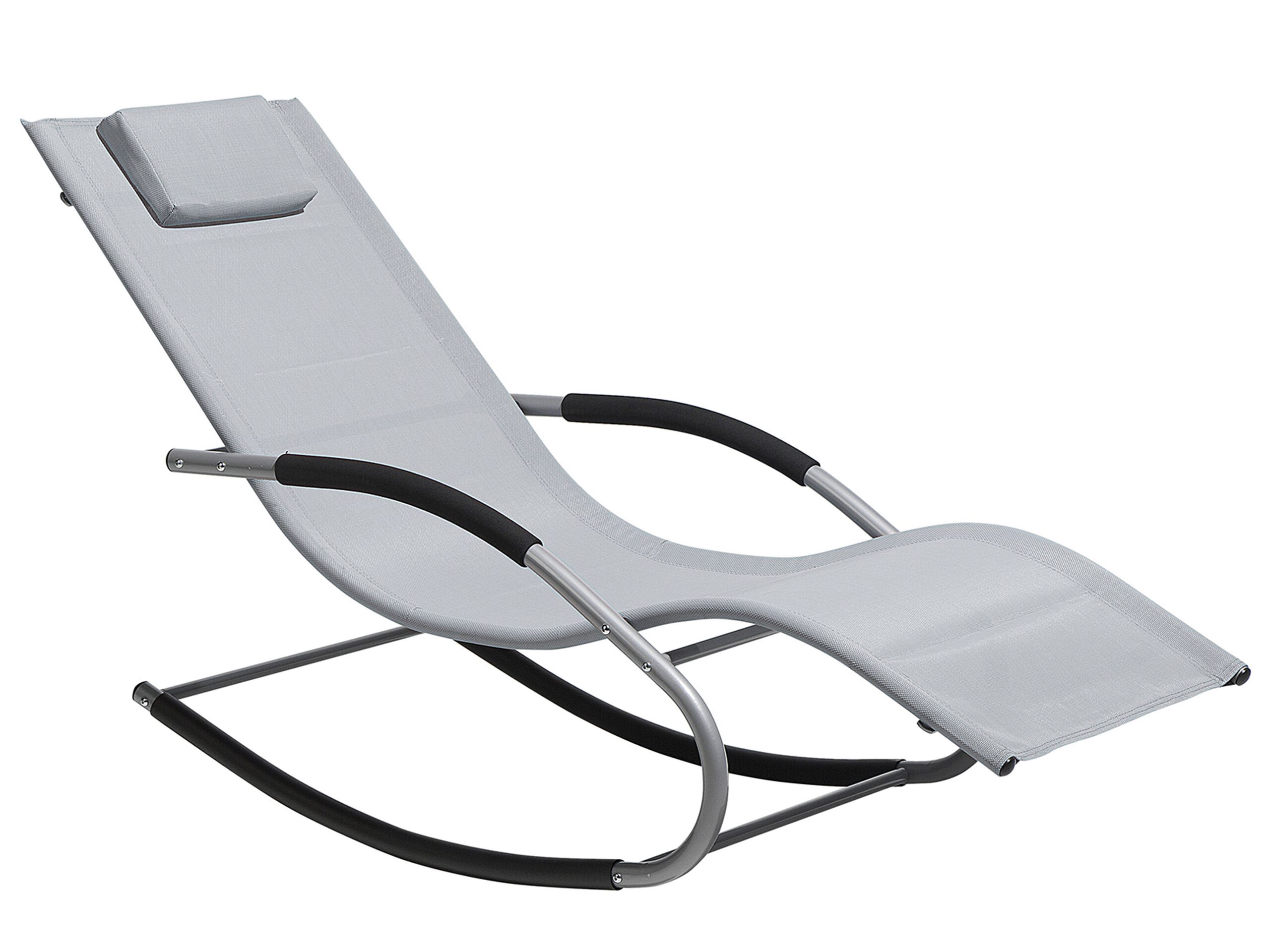 Steel Rocking Sun Lounger Grey CARANO - Gemini Interiors