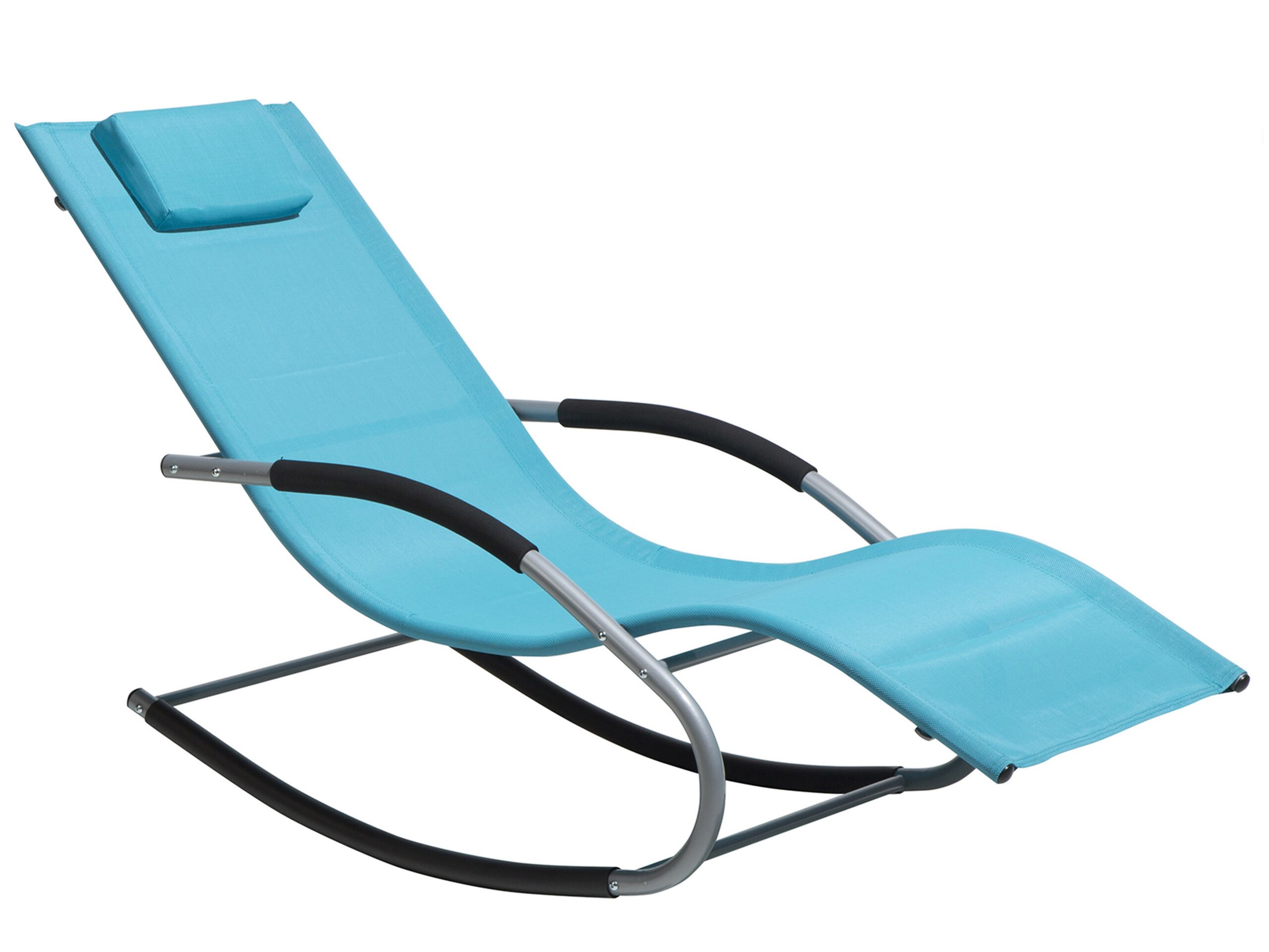Steel Rocking Sun Lounger Turquoise CARANO - Gemini Interiors