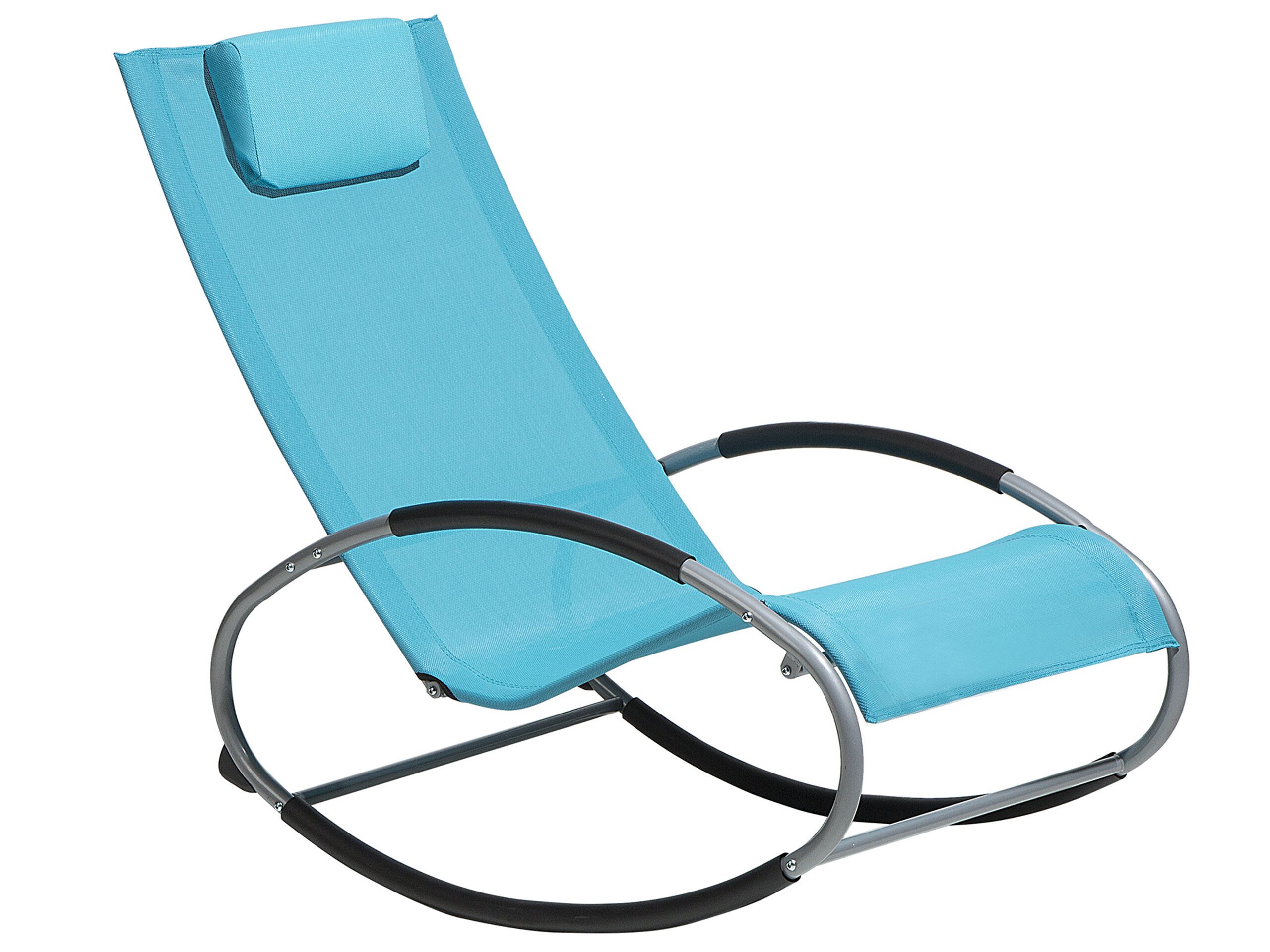 Rocking Sun Lounger Turquoise Blue CAMPO - Gemini Interiors