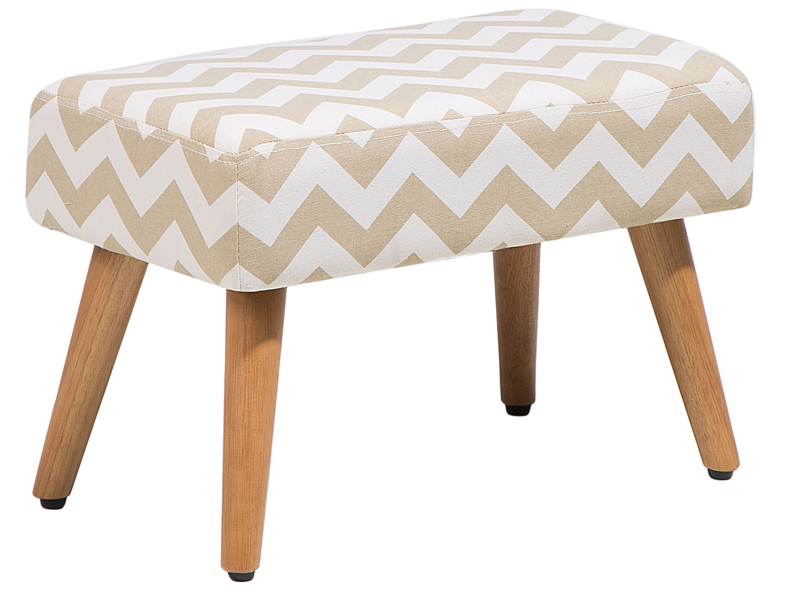 Footstool Fabric Beige TAKOMA - Gemini Interiors