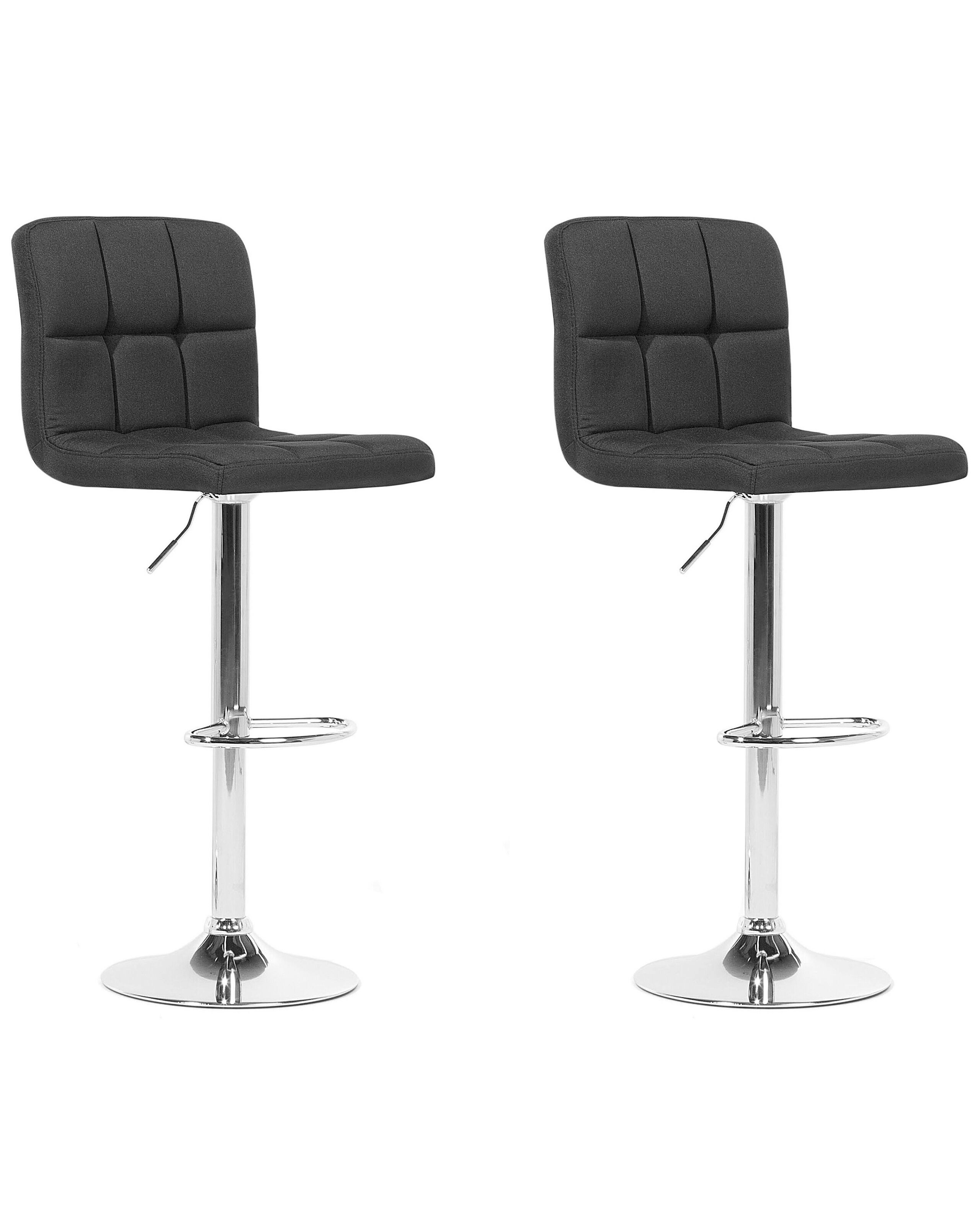 Set of 2 Adjustable Bar Stools Black MARION - Gemini Interiors