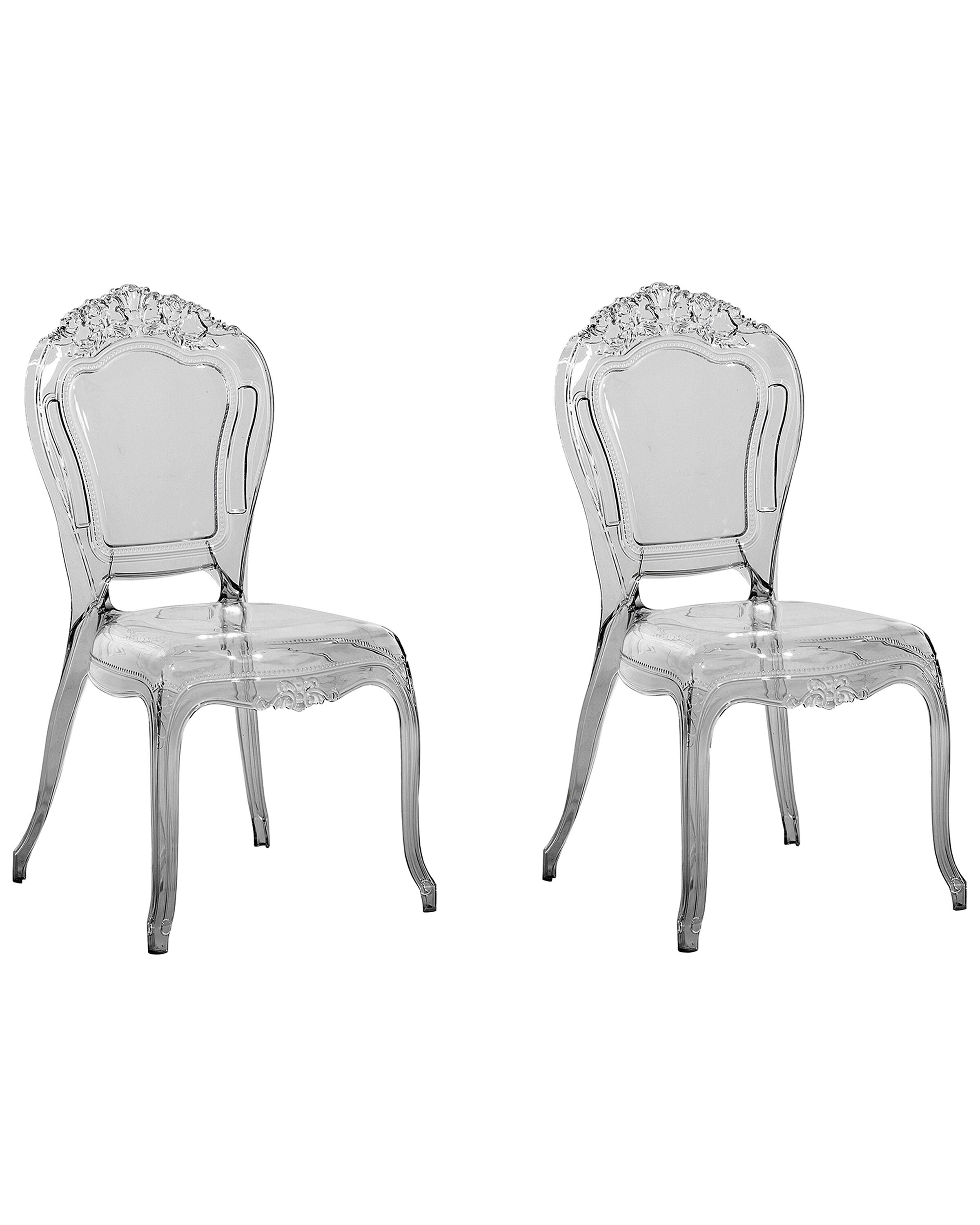 Set of 2 Accent Chairs Acrylic Transparent Black VERMONT - Gemini Interiors