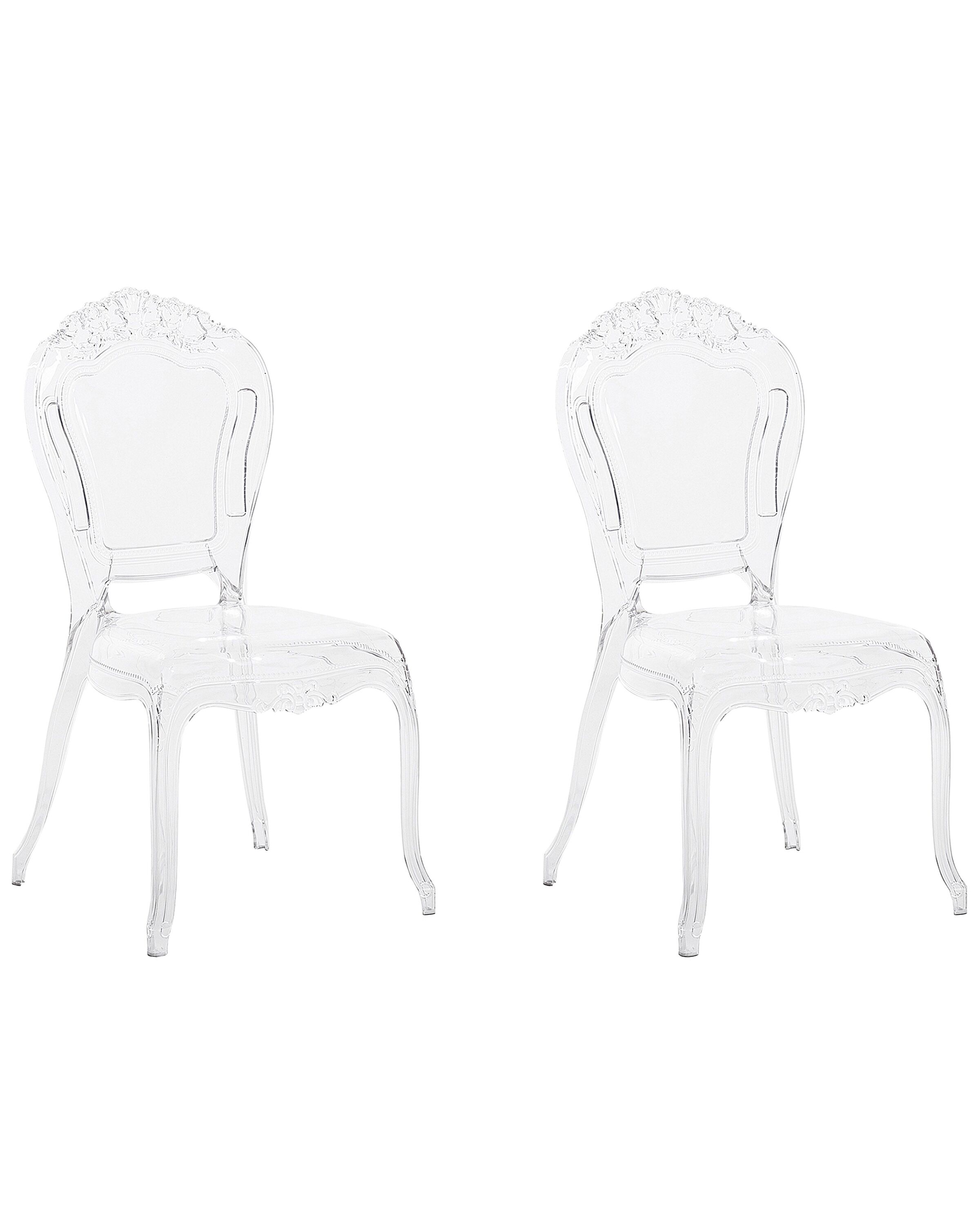 Set of 2 Accent Chairs Acrylic Clear VERMONT - Gemini Interiors
