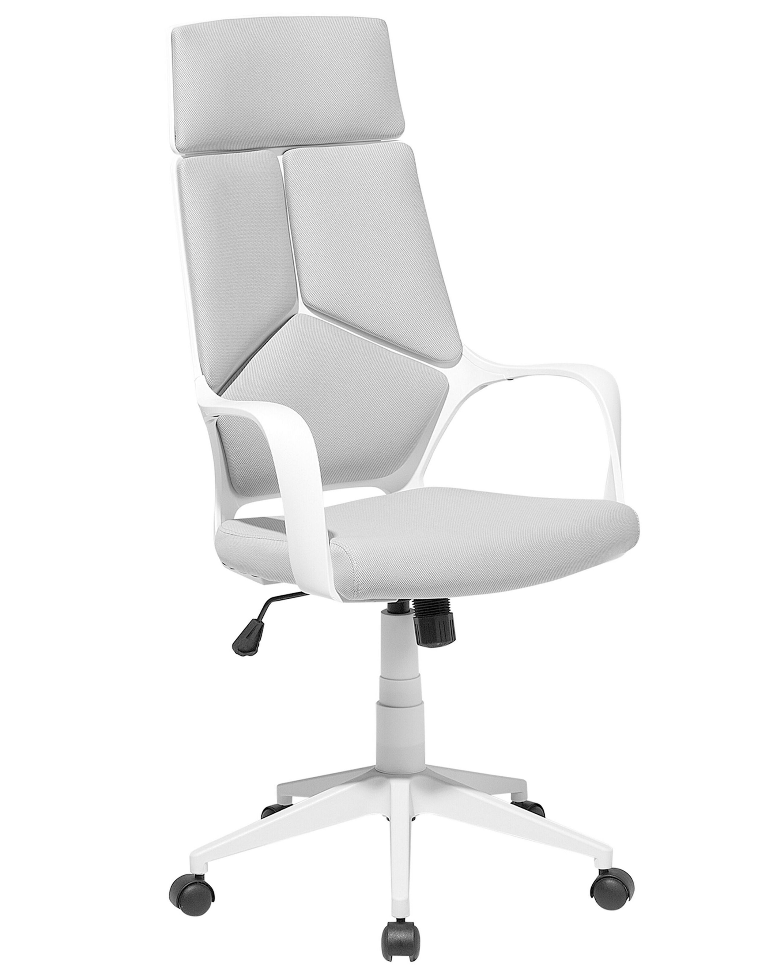 Swivel Office Chair Grey and White DELIGHT - Gemini Interiors