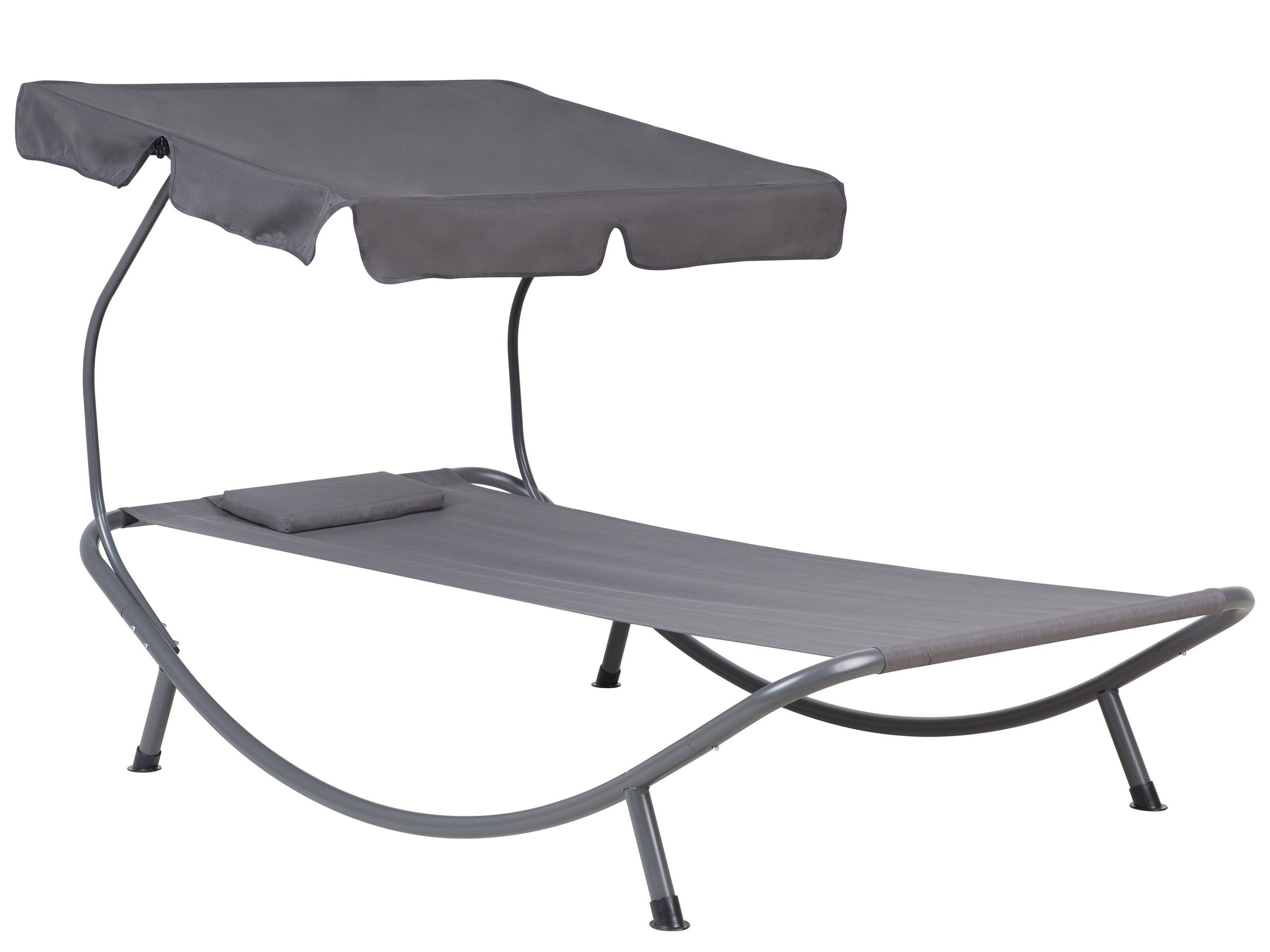 Steel Garden Sun Lounger Grey TERNO - Gemini Interiors