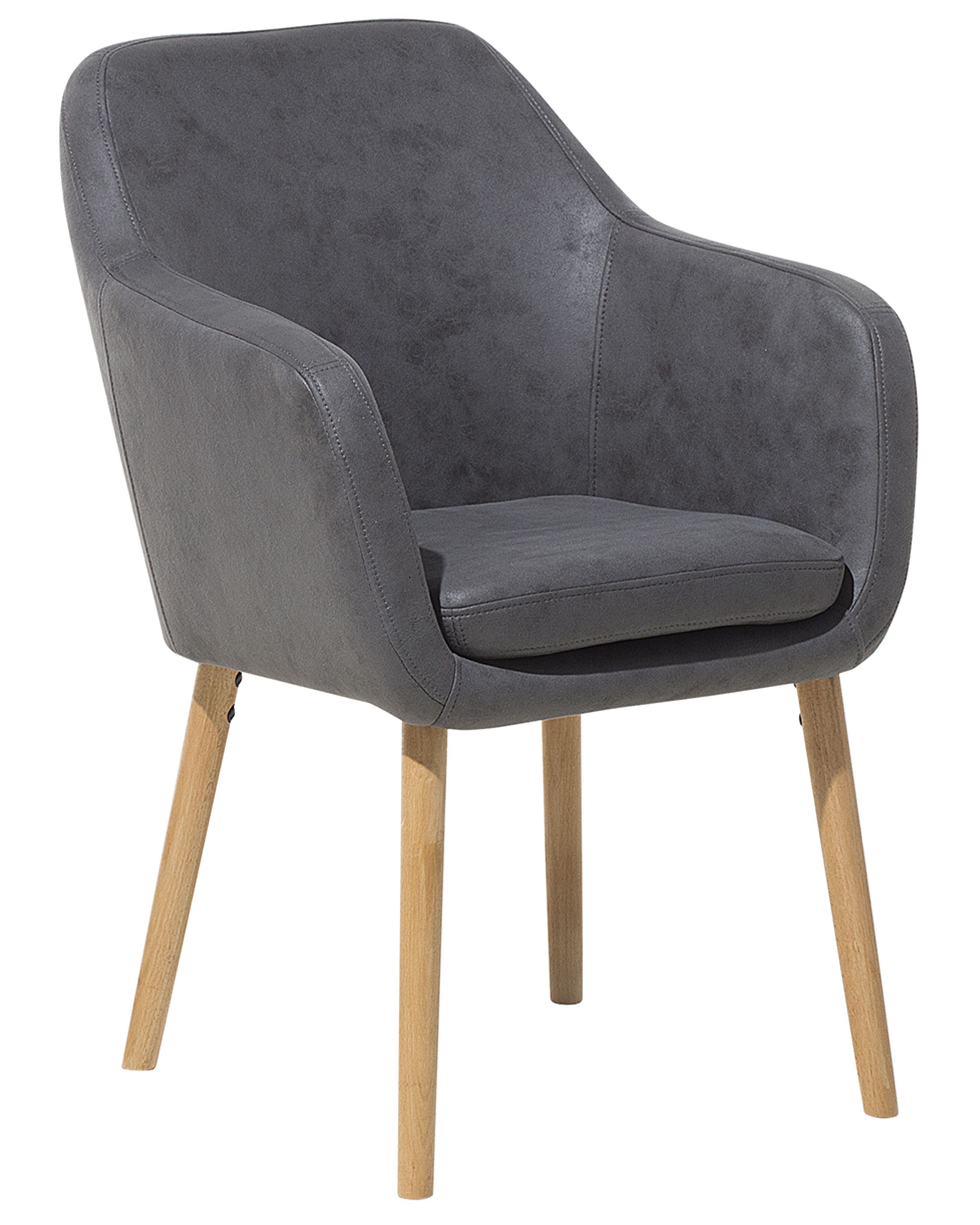Faux Leather Dining Chair Grey YORKVILLE - Gemini Interiors