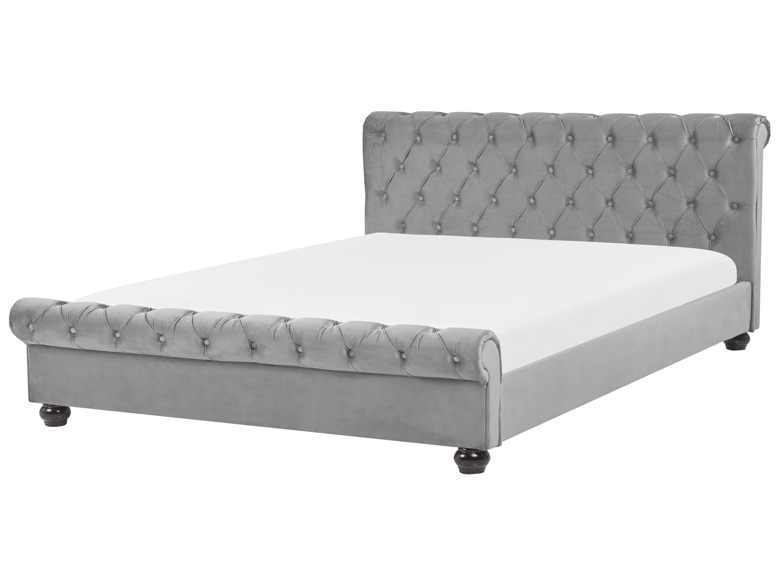 Velvet EU Super King Size Bed Grey AVALLON - Gemini Interiors