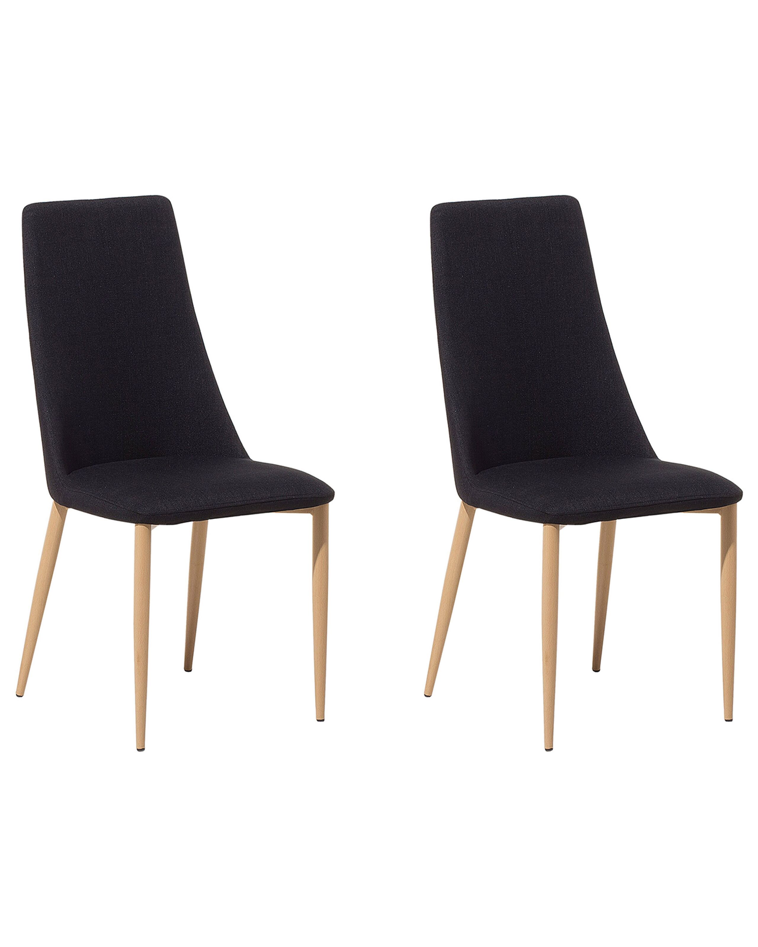 Set of 2 Fabric Dining Chairs Black CLAYTON - Gemini Interiors