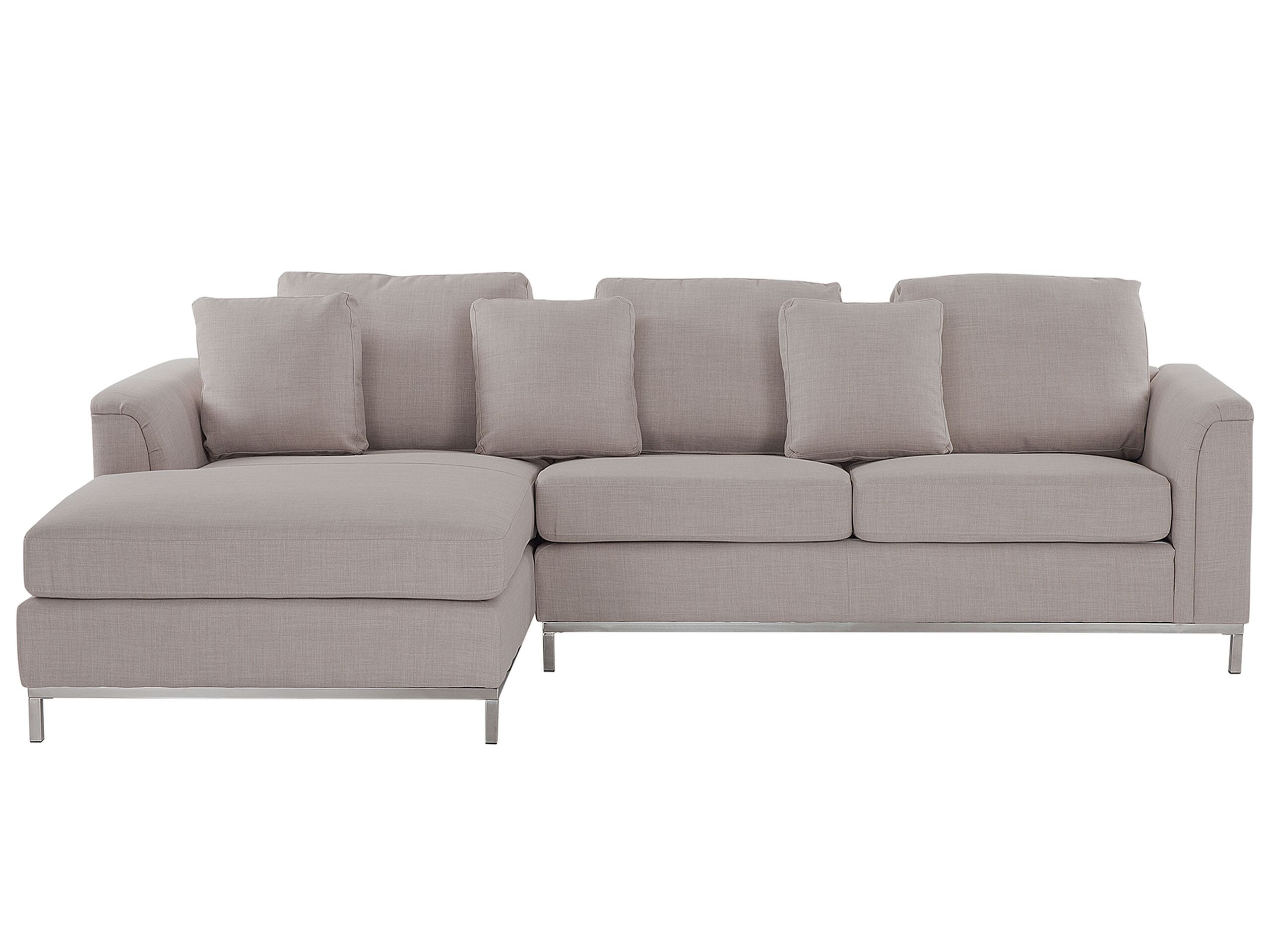 Right Hand Fabric Corner Sofa Beige OSLO - Gemini Interiors