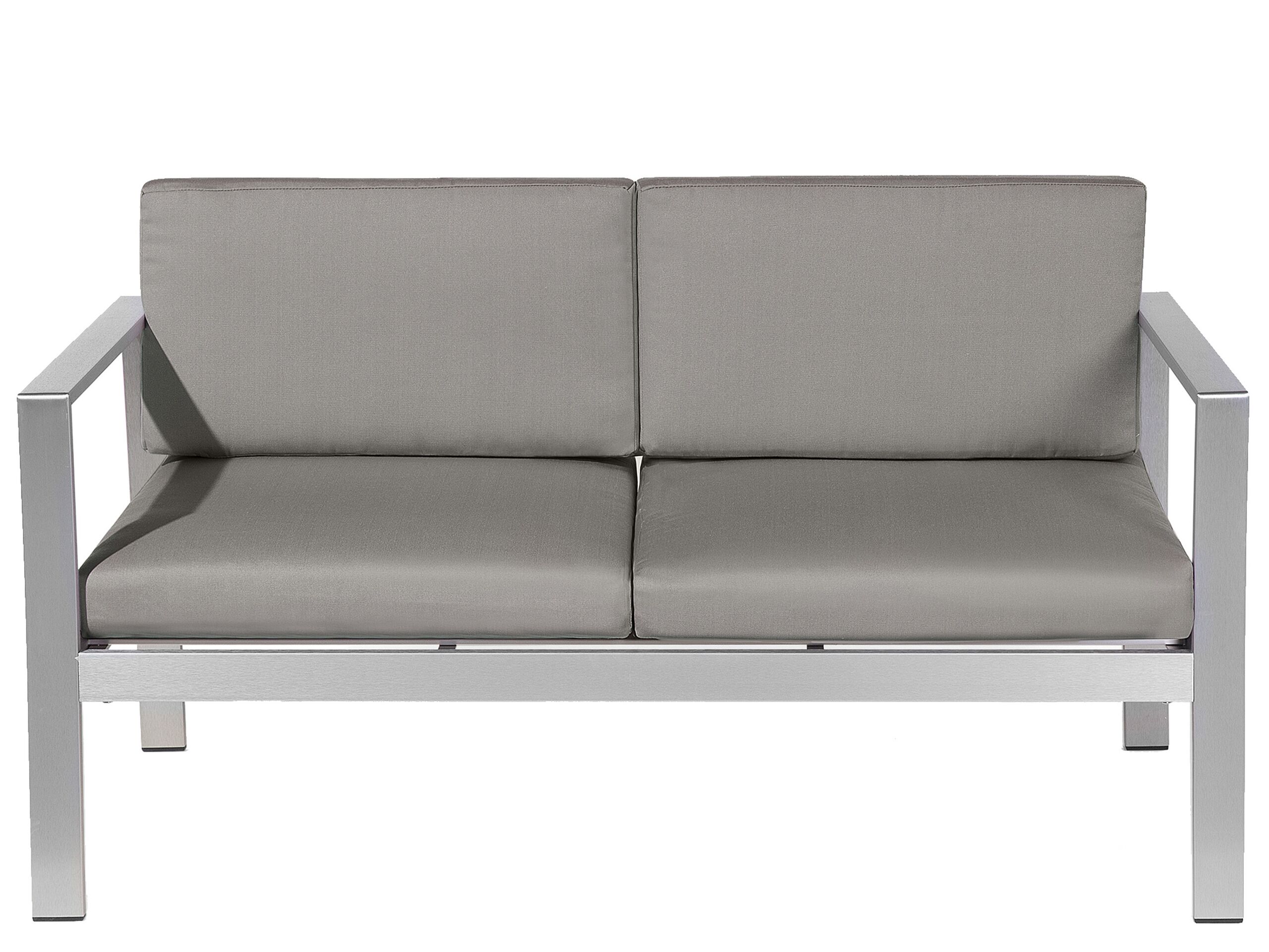 2 Seater Aluminium Garden Sofa Dark Grey SALERNO - Gemini Interiors
