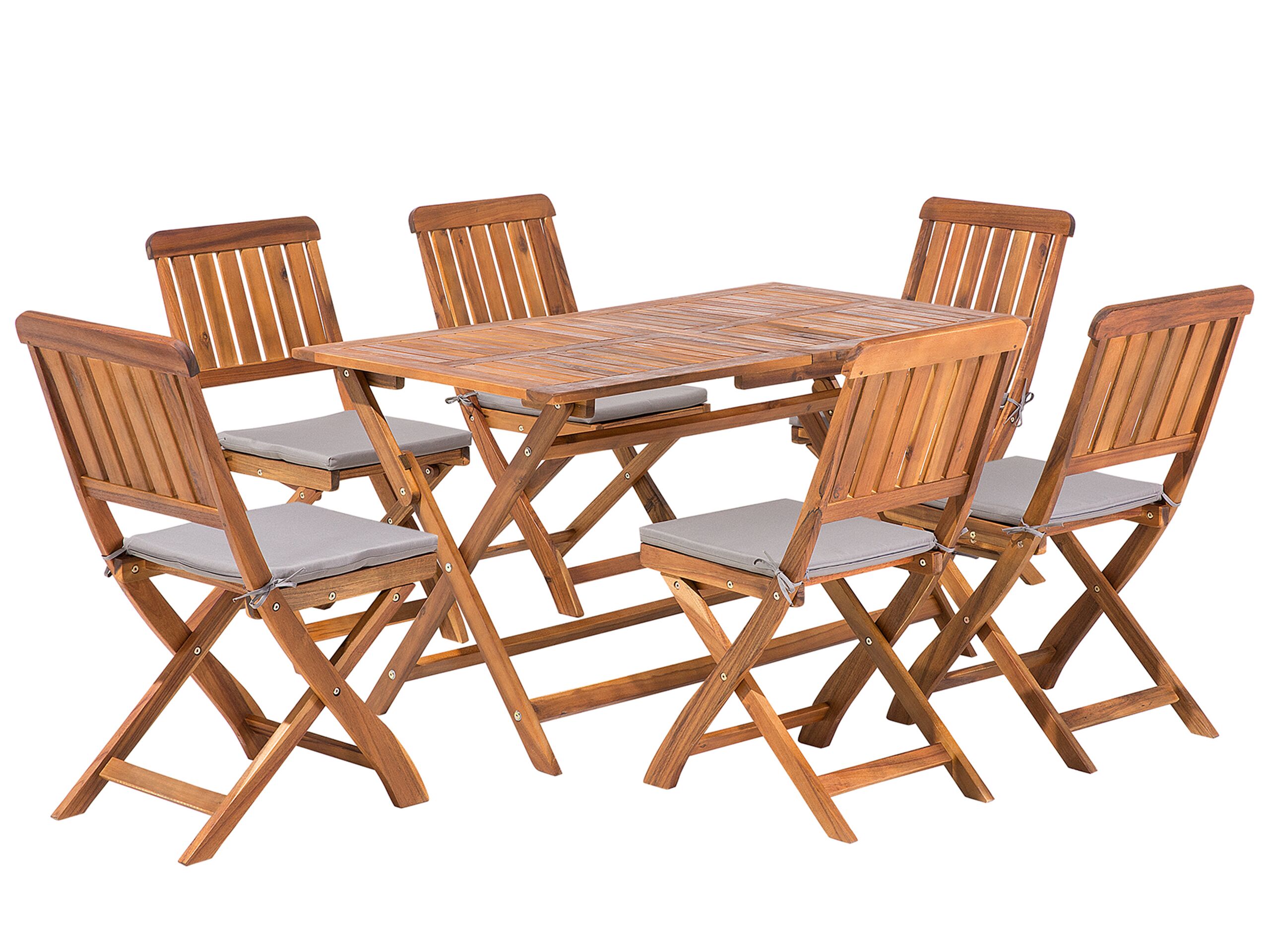 6 Seater Acacia Wood Garden Dining Set CENTO - Gemini Interiors
