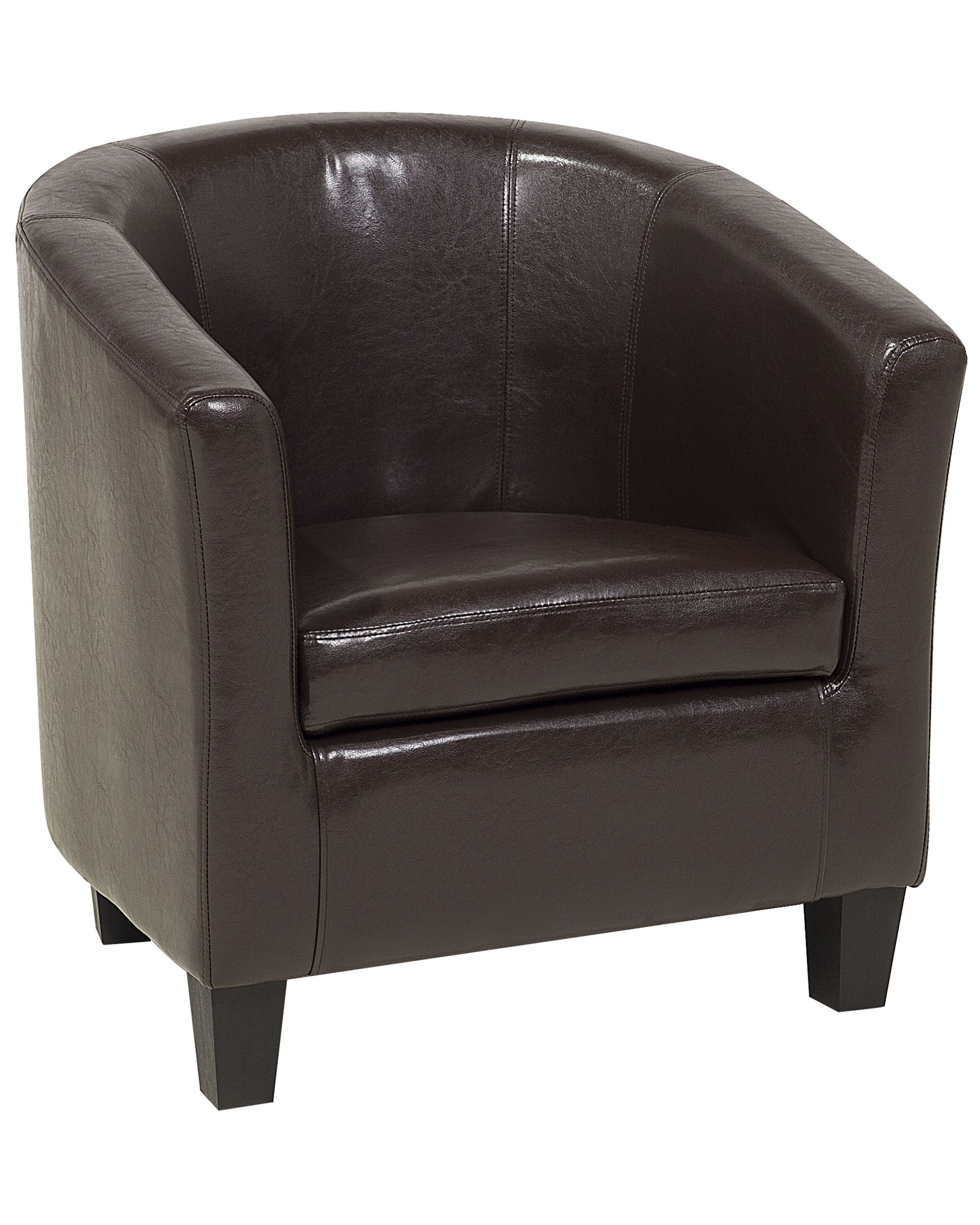 Faux Leather Armchair Brown BORWICK - Gemini Interiors
