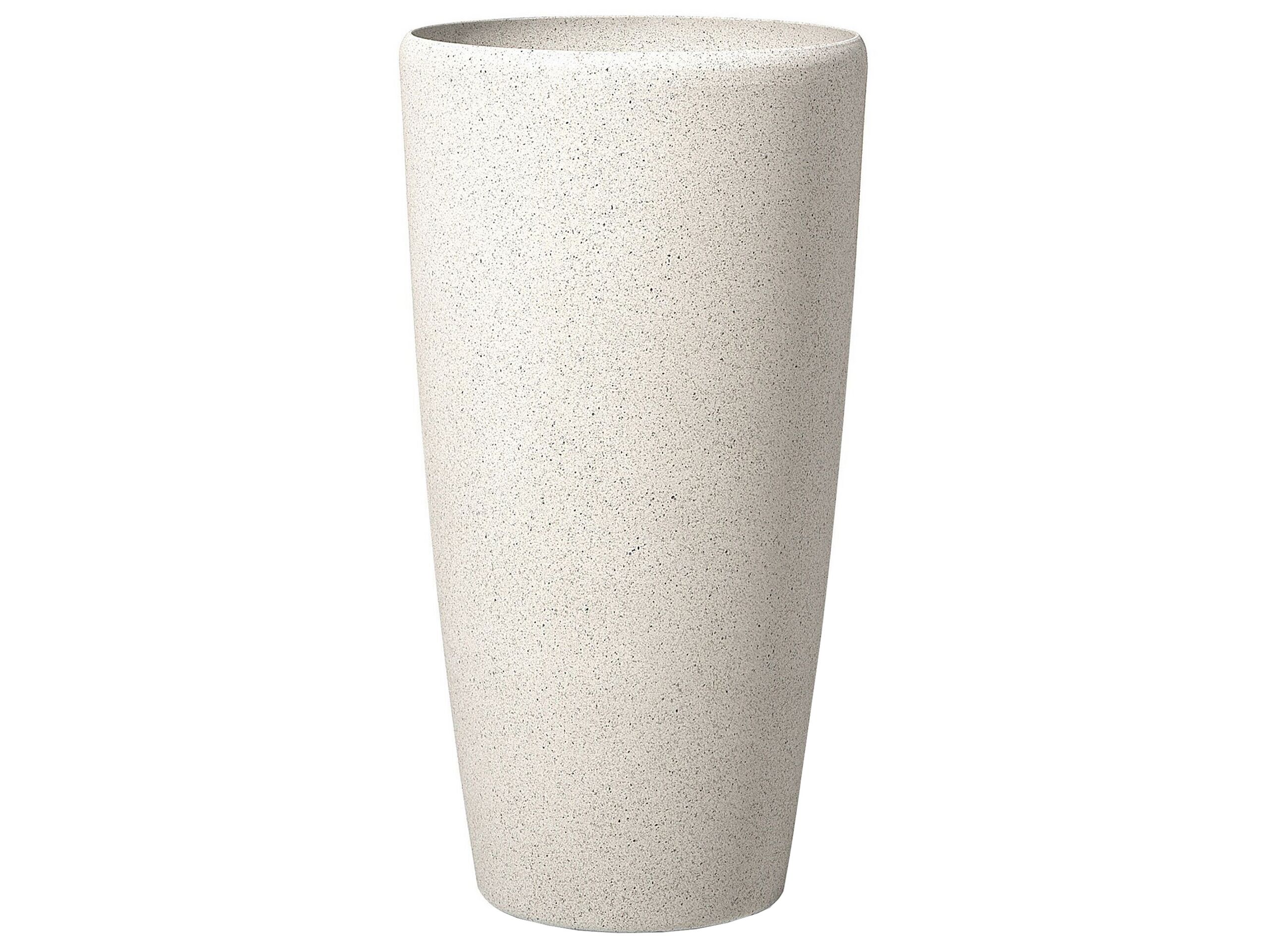 Plant Pot Stone 39 x 39 x 75 cm Beige ABDERA - Gemini Interiors