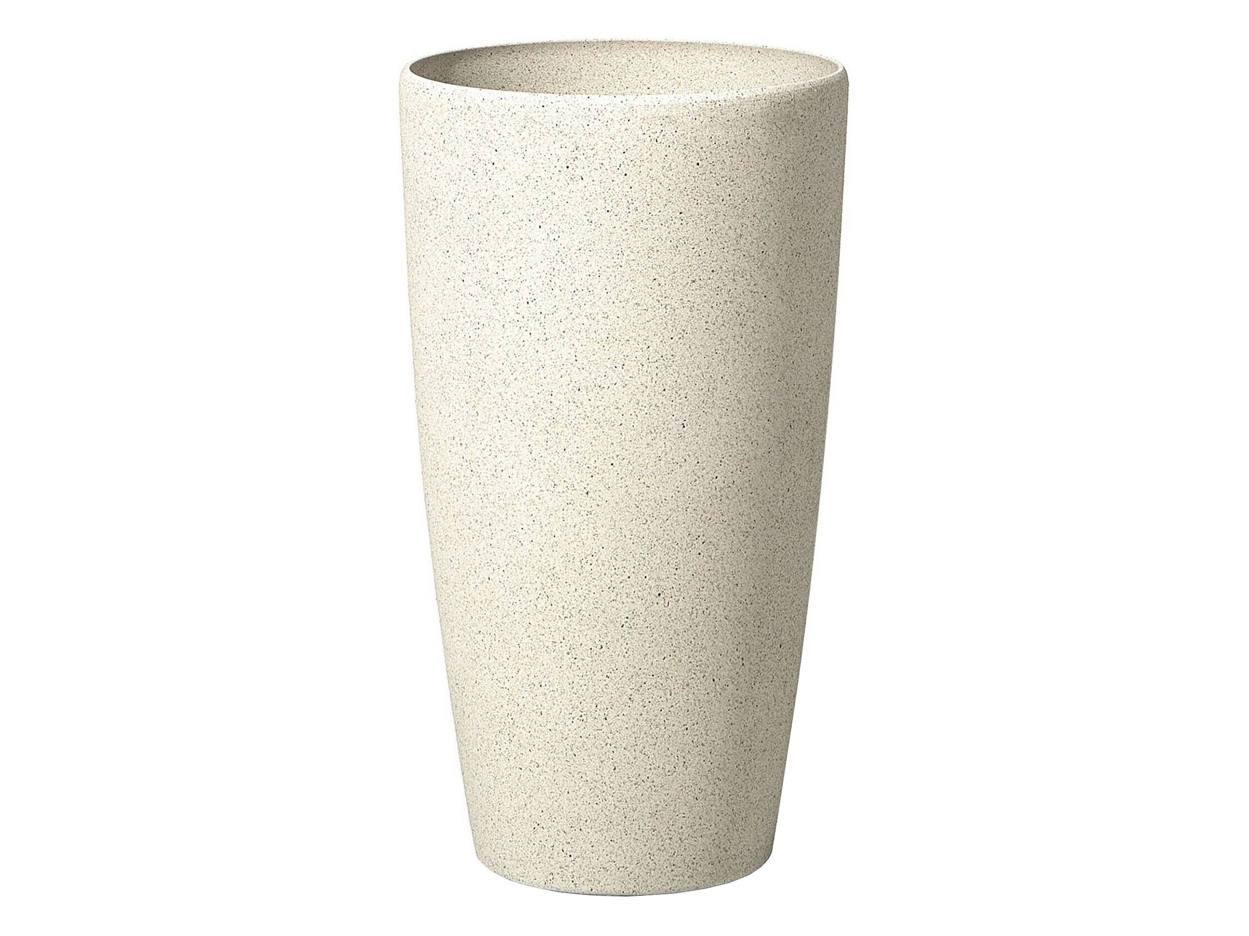 Plant Pot Stone Beige 31 x 31 x 58 cm ABDERA - Gemini Interiors