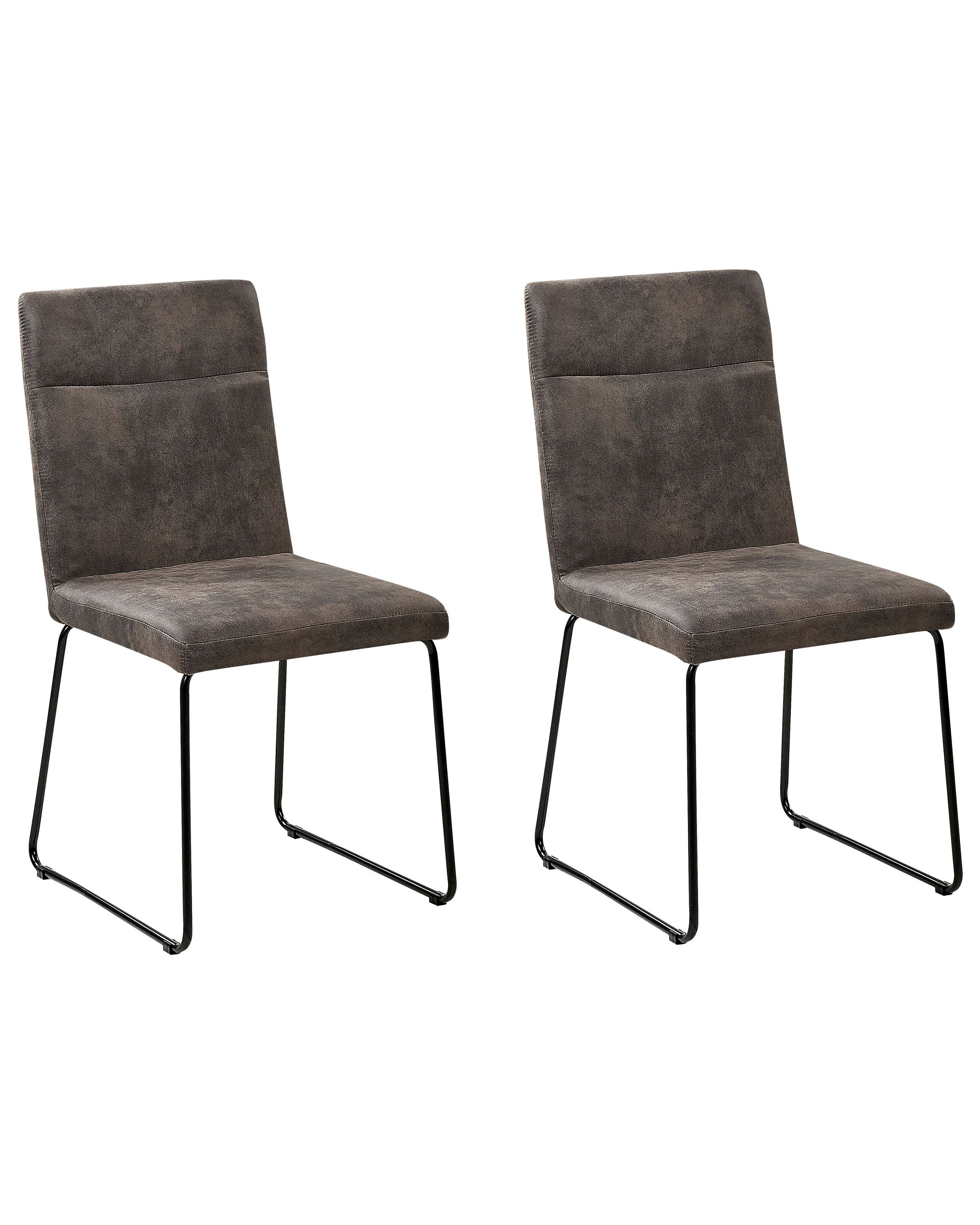 Set of 2 Fabric Dining Chairs Grey NEVADA - Gemini Interiors
