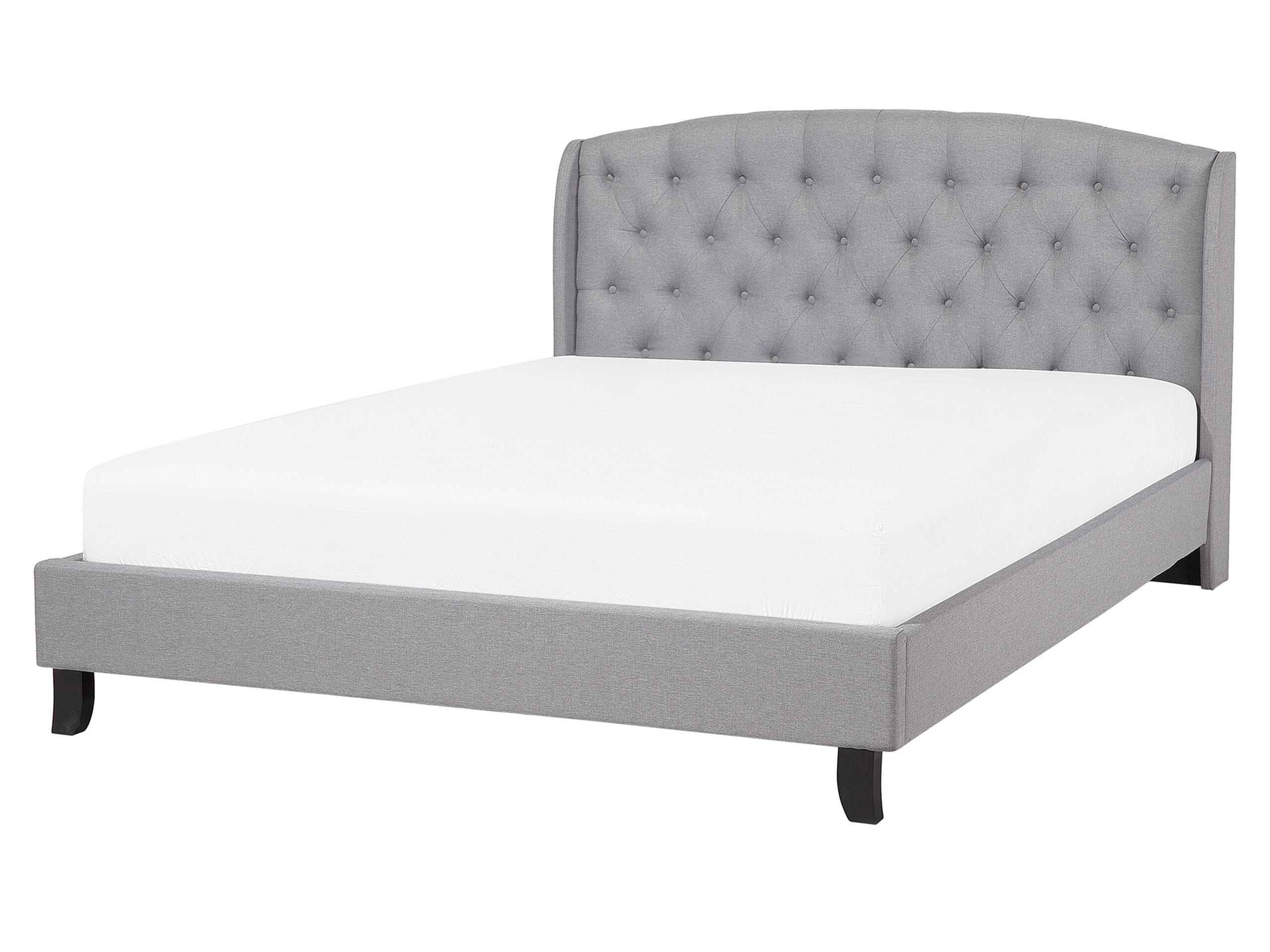 Fabric EU King Size Bed Grey BORDEAUX - Gemini Interiors