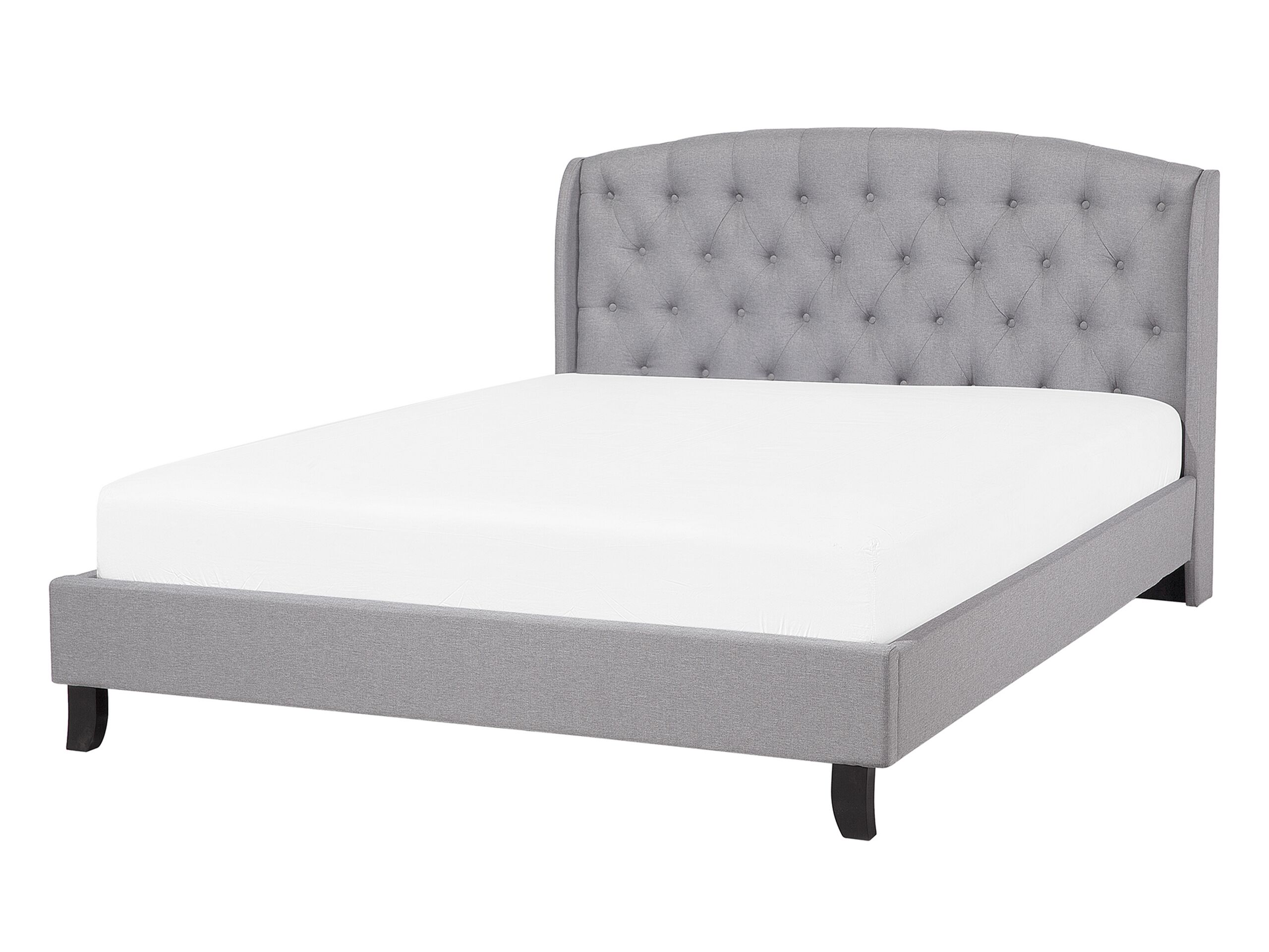 Fabric EU Double Size Bed Grey BORDEAUX - Gemini Interiors