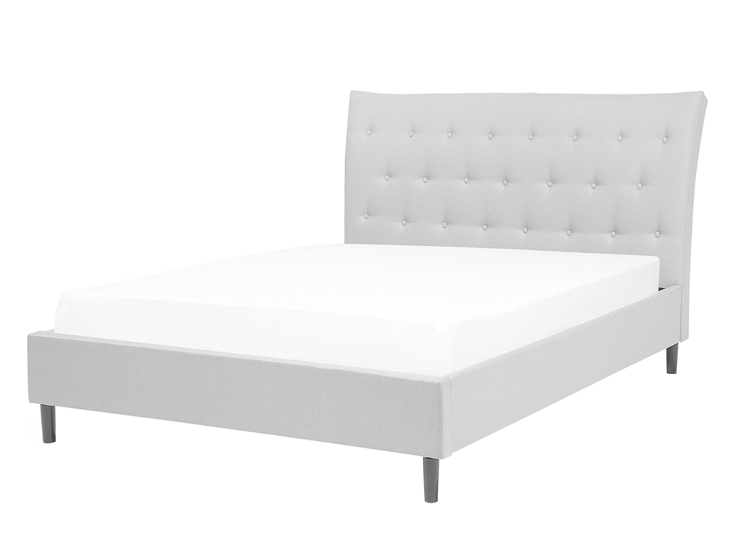 Fabric EU Double Size Bed Grey SAVERNE - Gemini Interiors