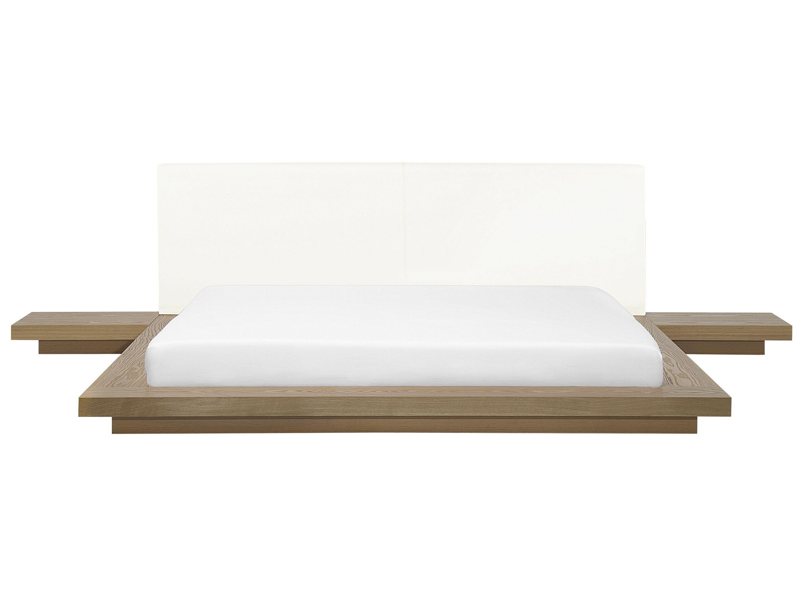 EU Super King Size Bed with Bedside Tables Light Wood ZEN - Gemini Interiors