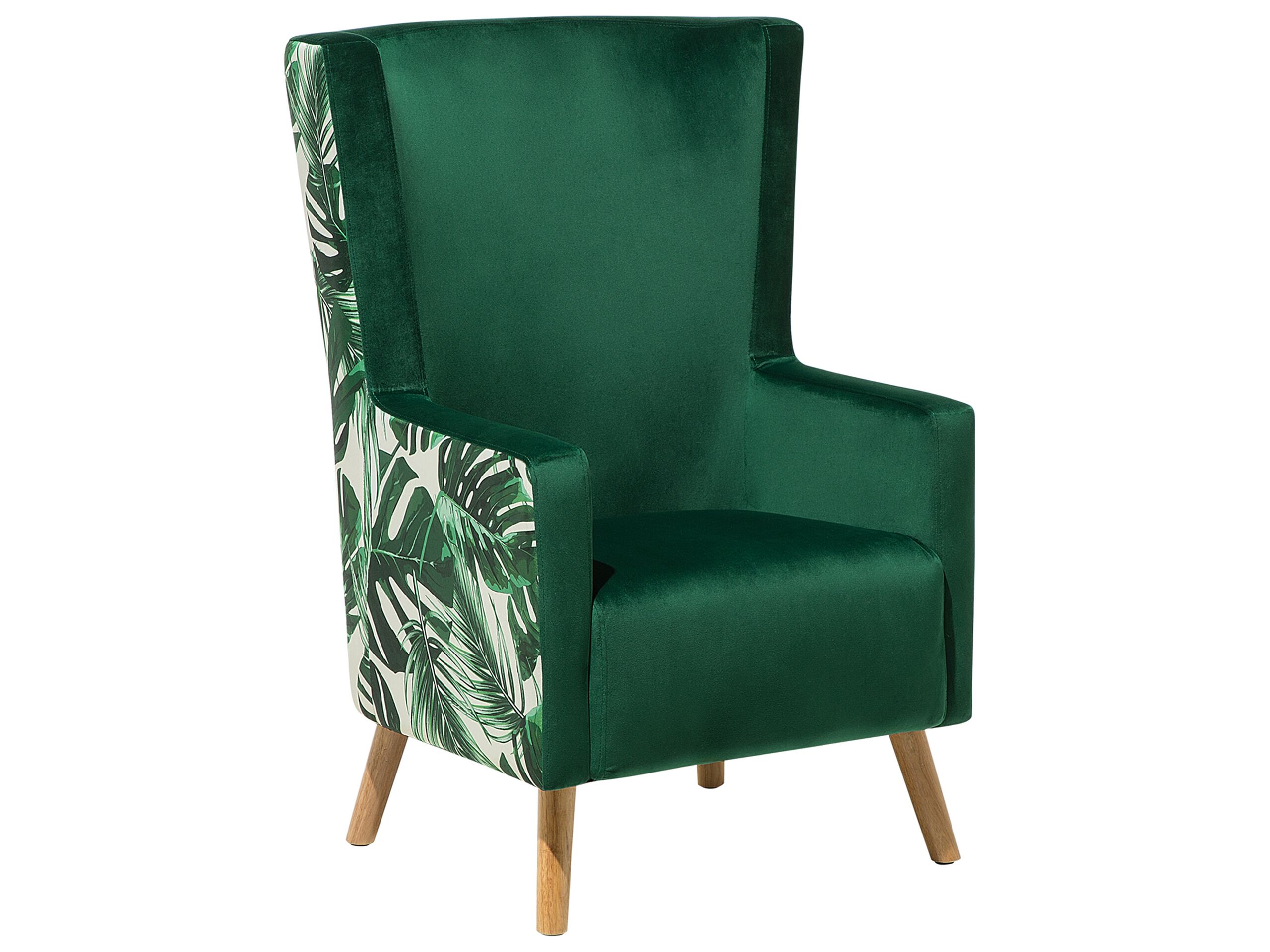 Velvet Wingback Chair Green ONEIDA - Gemini Interiors