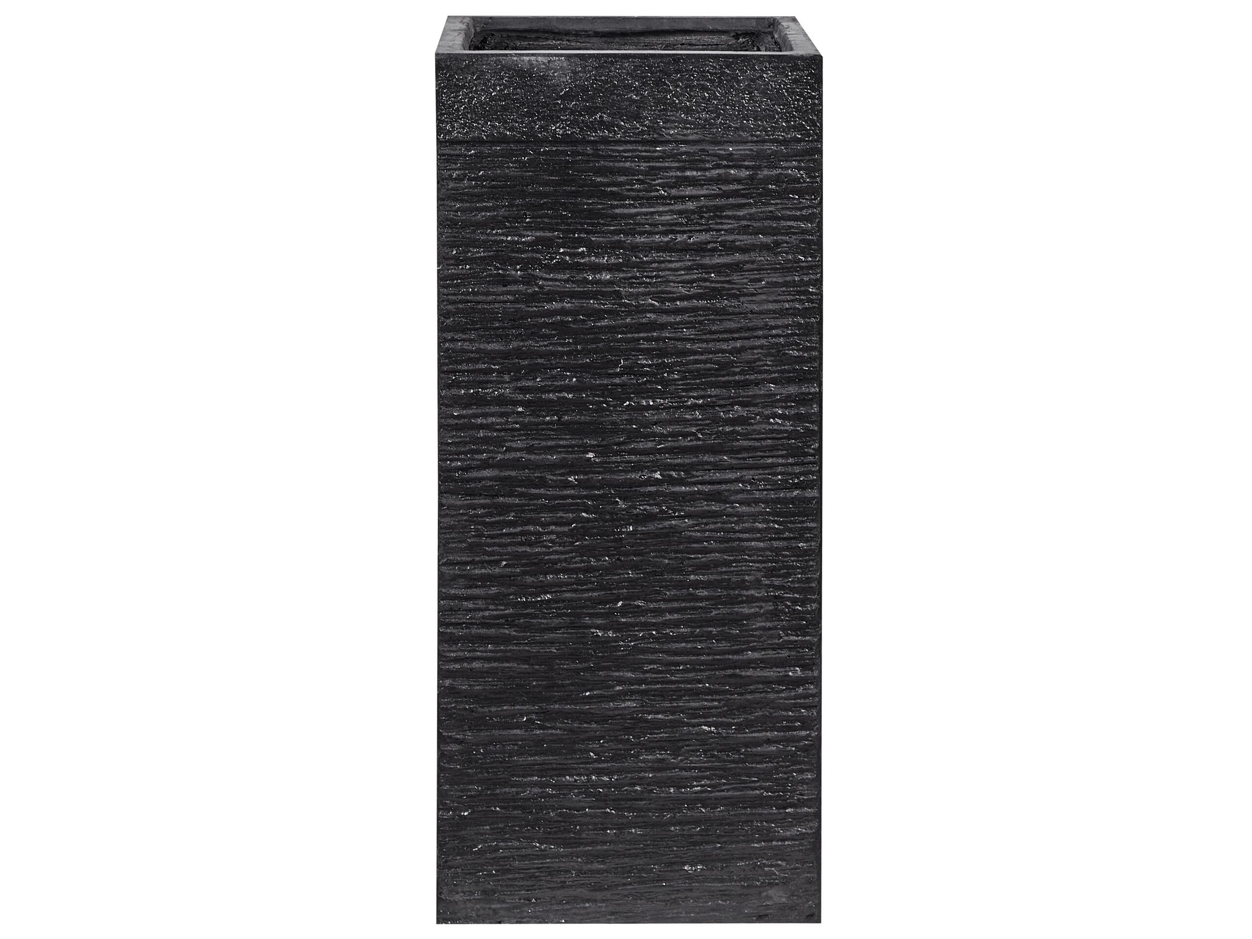 Plant Pot Fibre Clay Black 26 x 26 x 60 cm DION - Gemini Interiors