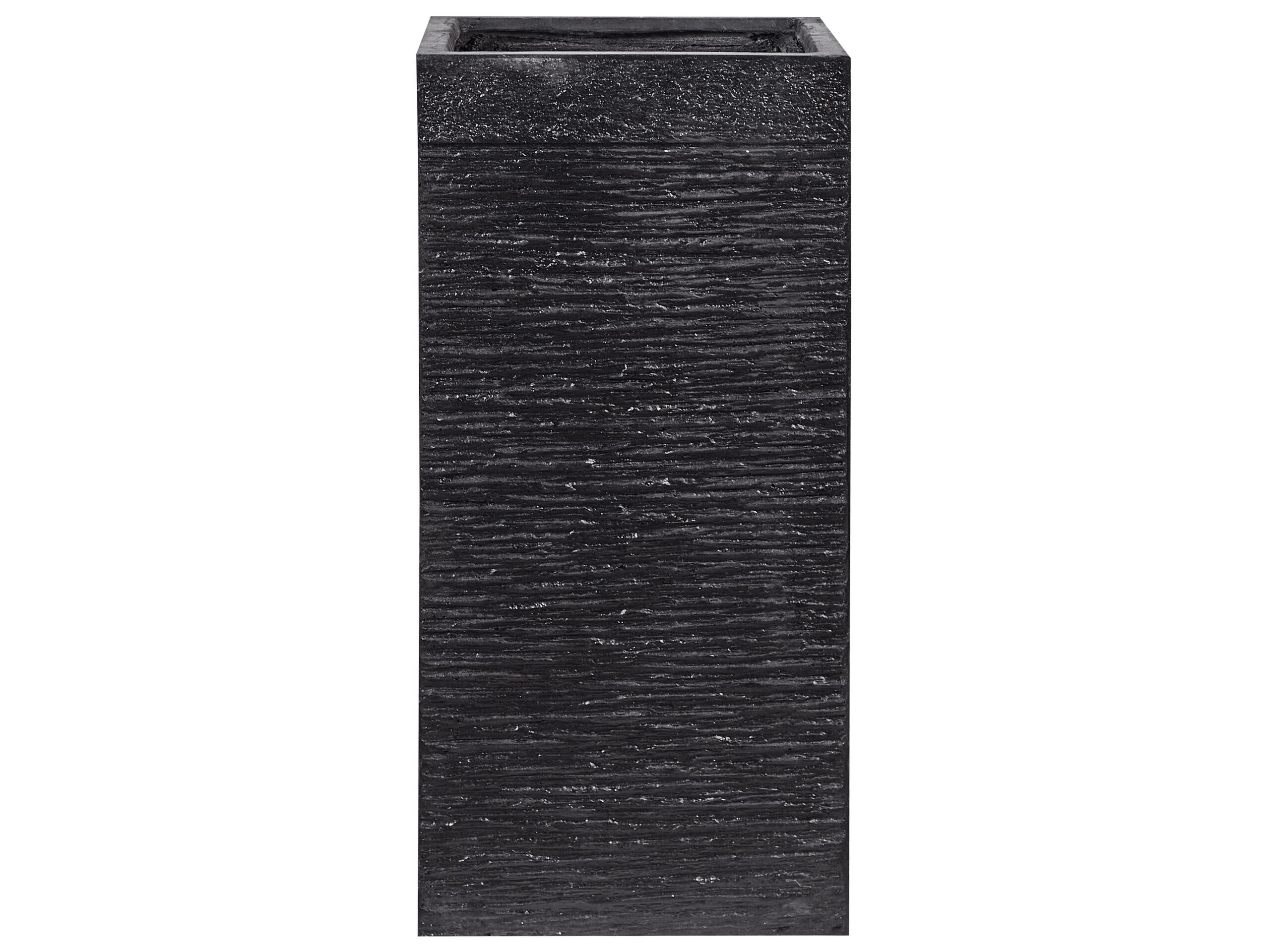 Plant Pot Fibre Clay Black 33 x 33 x 70 cm DION - Gemini Interiors