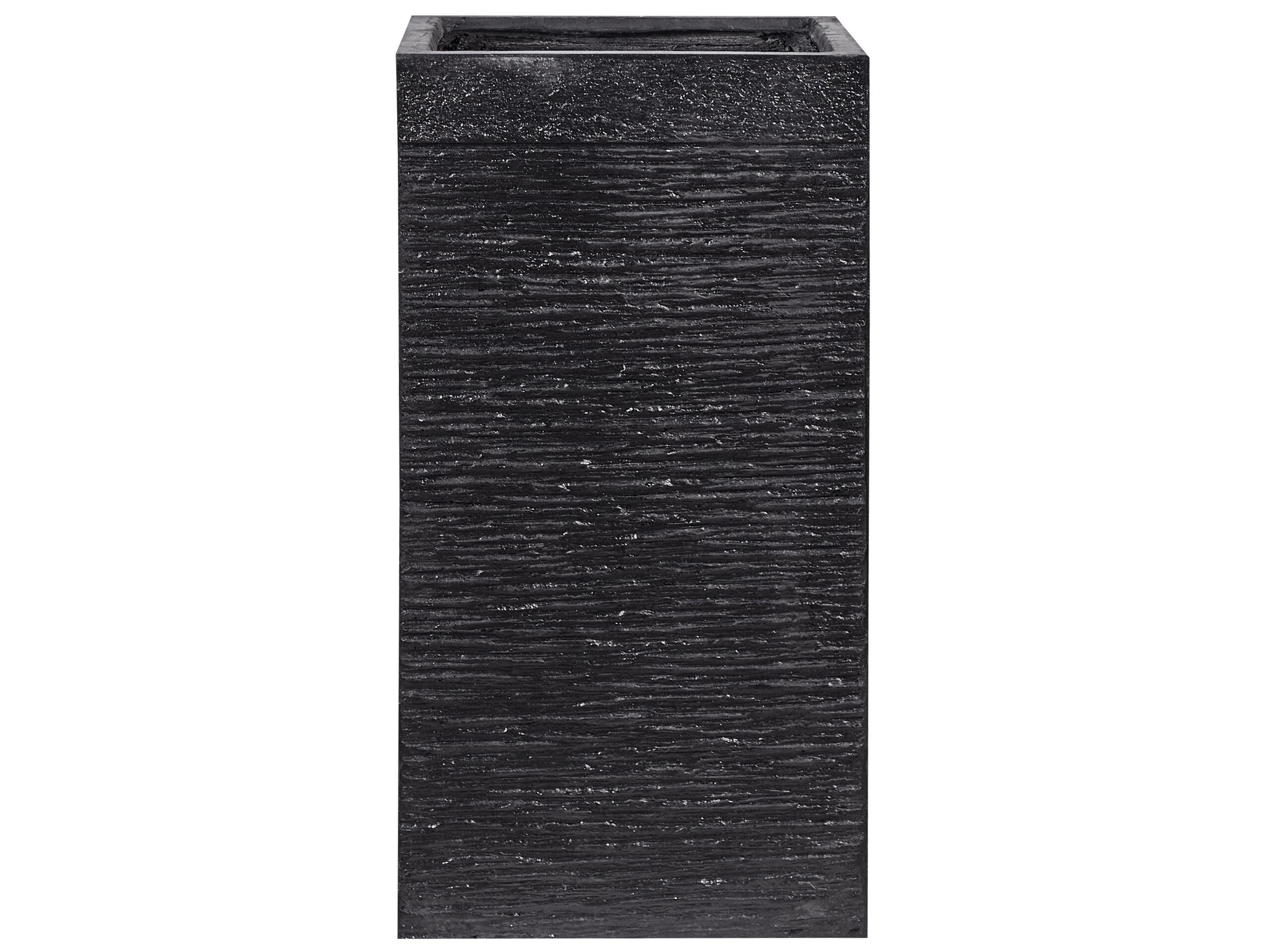 Plant Pot Fibre Clay Black 40 x 40 x 77 cm DION - Gemini Interiors