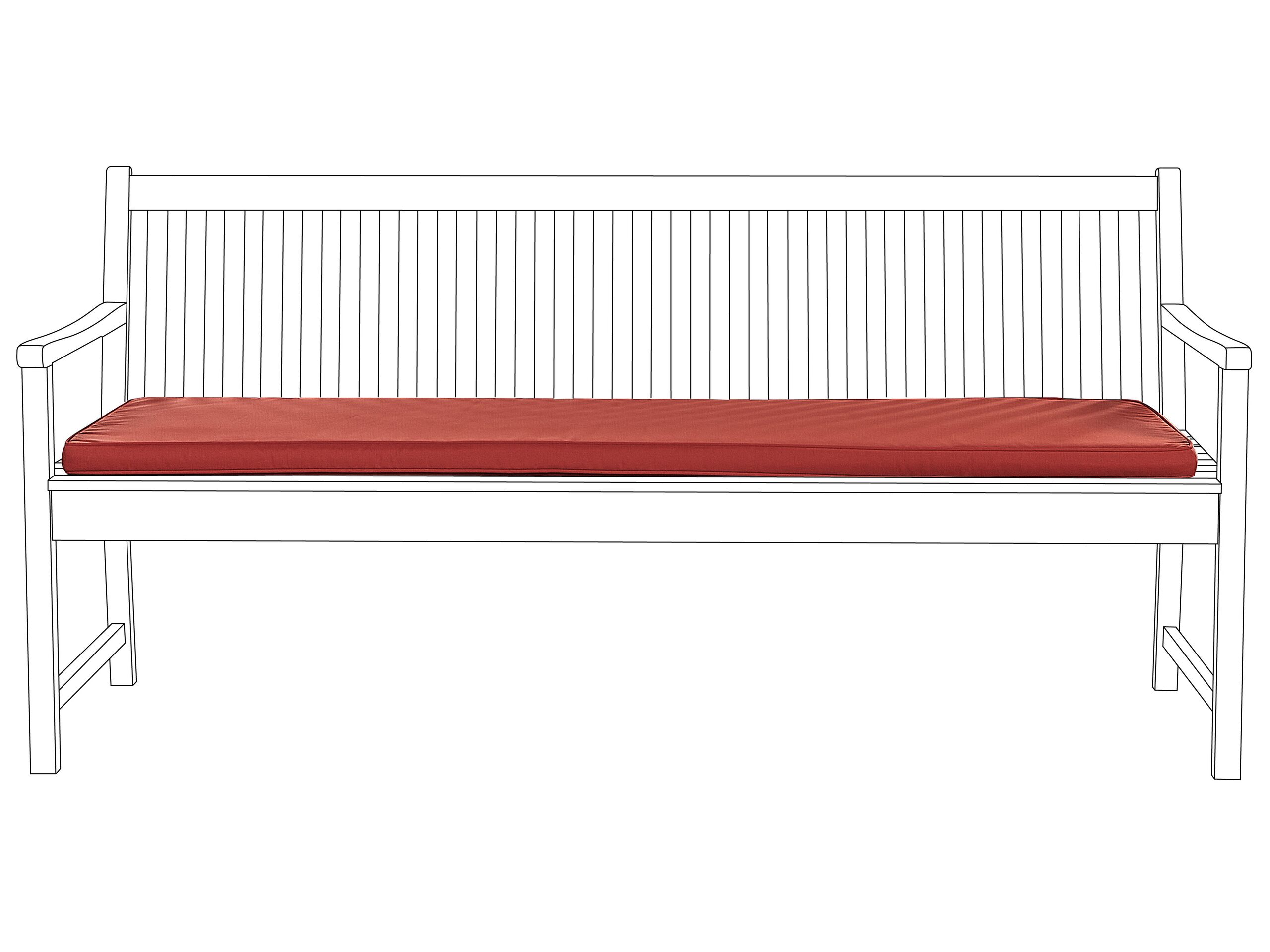 Bench Seat Pad Cushion 169 x 50 cm Red VIVARA - Gemini Interiors