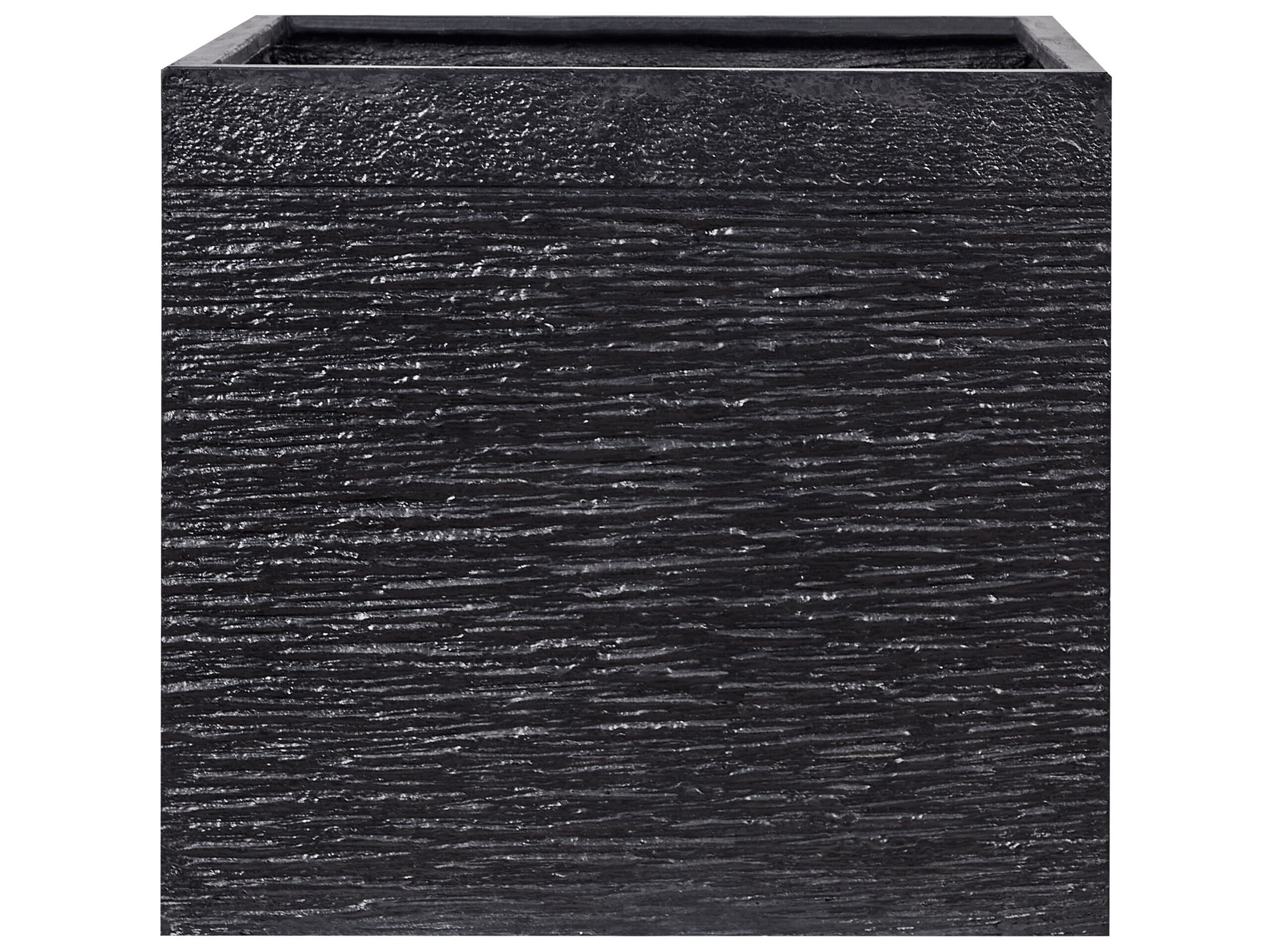 Flower Pot Fibre Clay Black 50 x 50 x 46 PAROS - Gemini Interiors