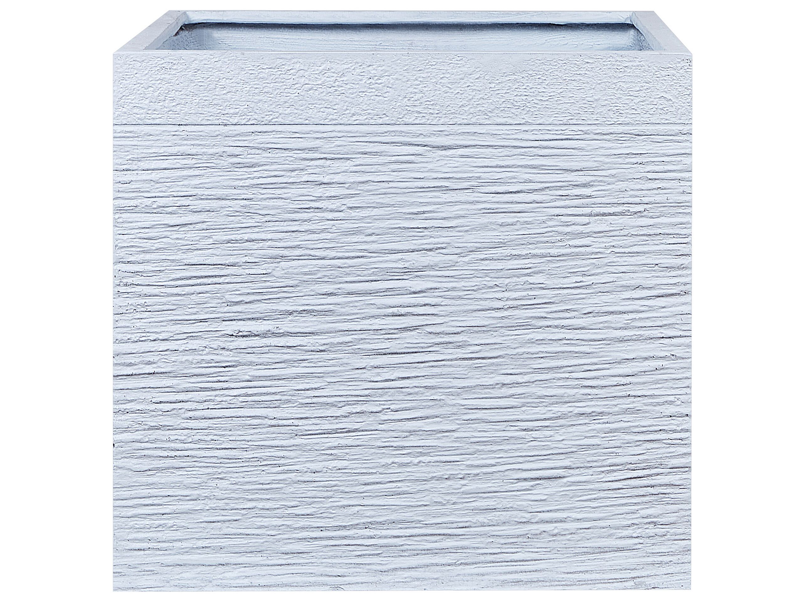 Flower Pot Fibre Clay White 50 x 50 x 46 cm PAROS - Gemini Interiors