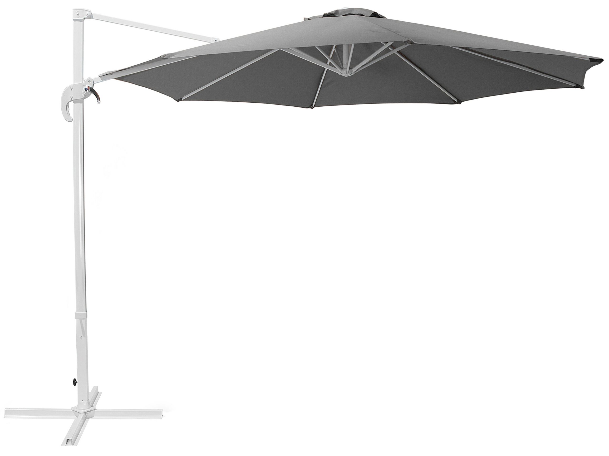 Cantilever Garden Parasol 3 m Dark Grey and White SAVONA - Gemini Interiors
