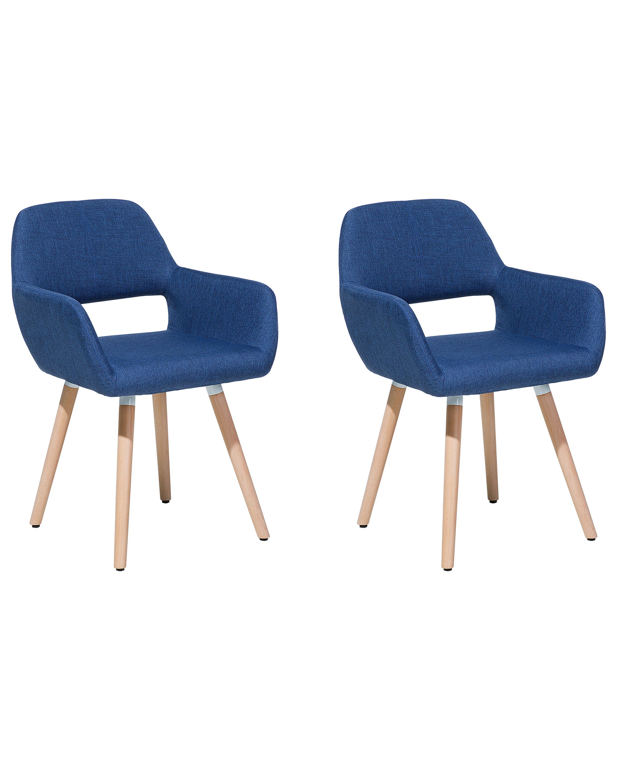 Set of 2 Fabric Dining Chairs Blue CHICAGO - Gemini Interiors