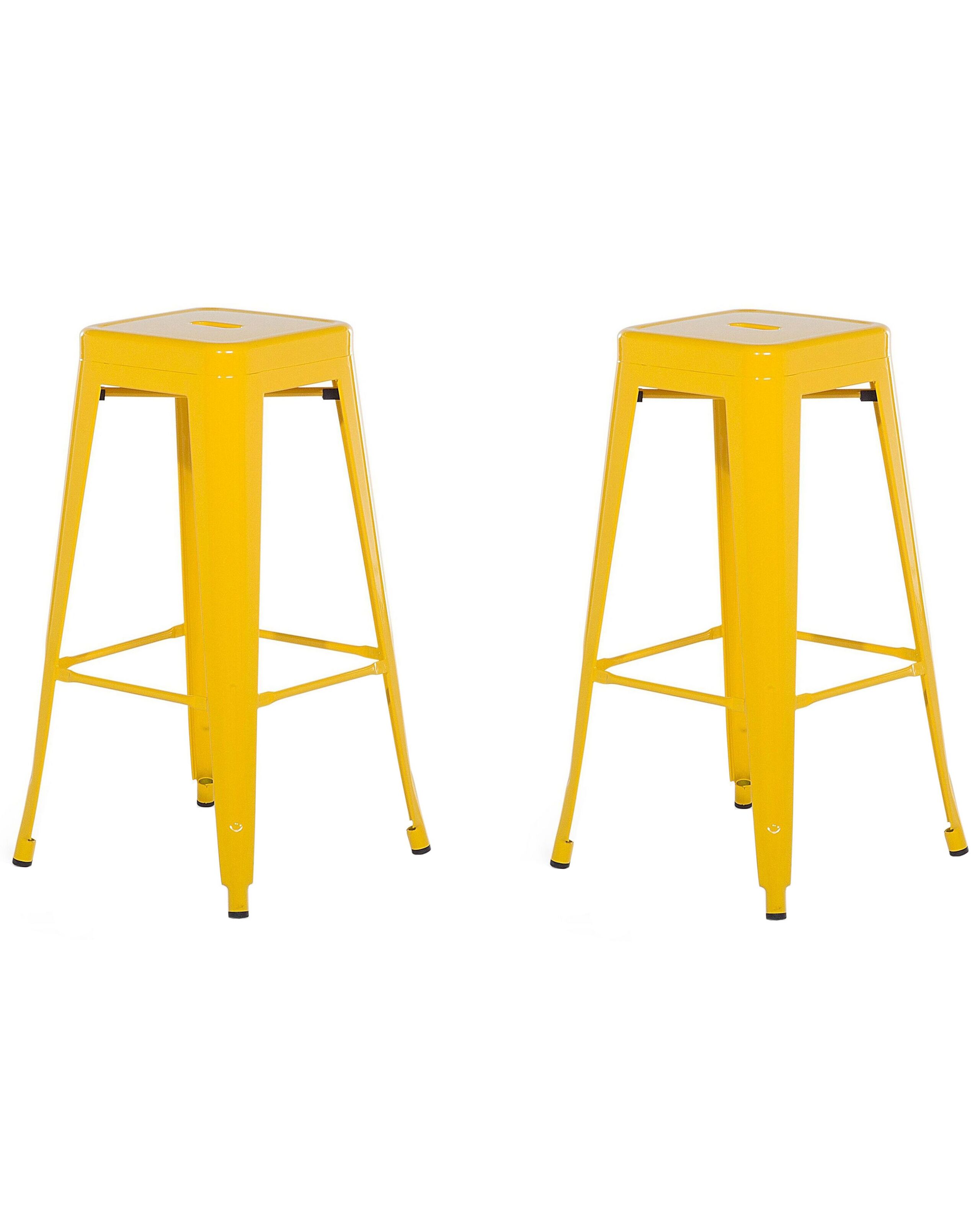 Set of 2 Bar Stools 76 cm Yellow CABRILLO - Gemini Interiors