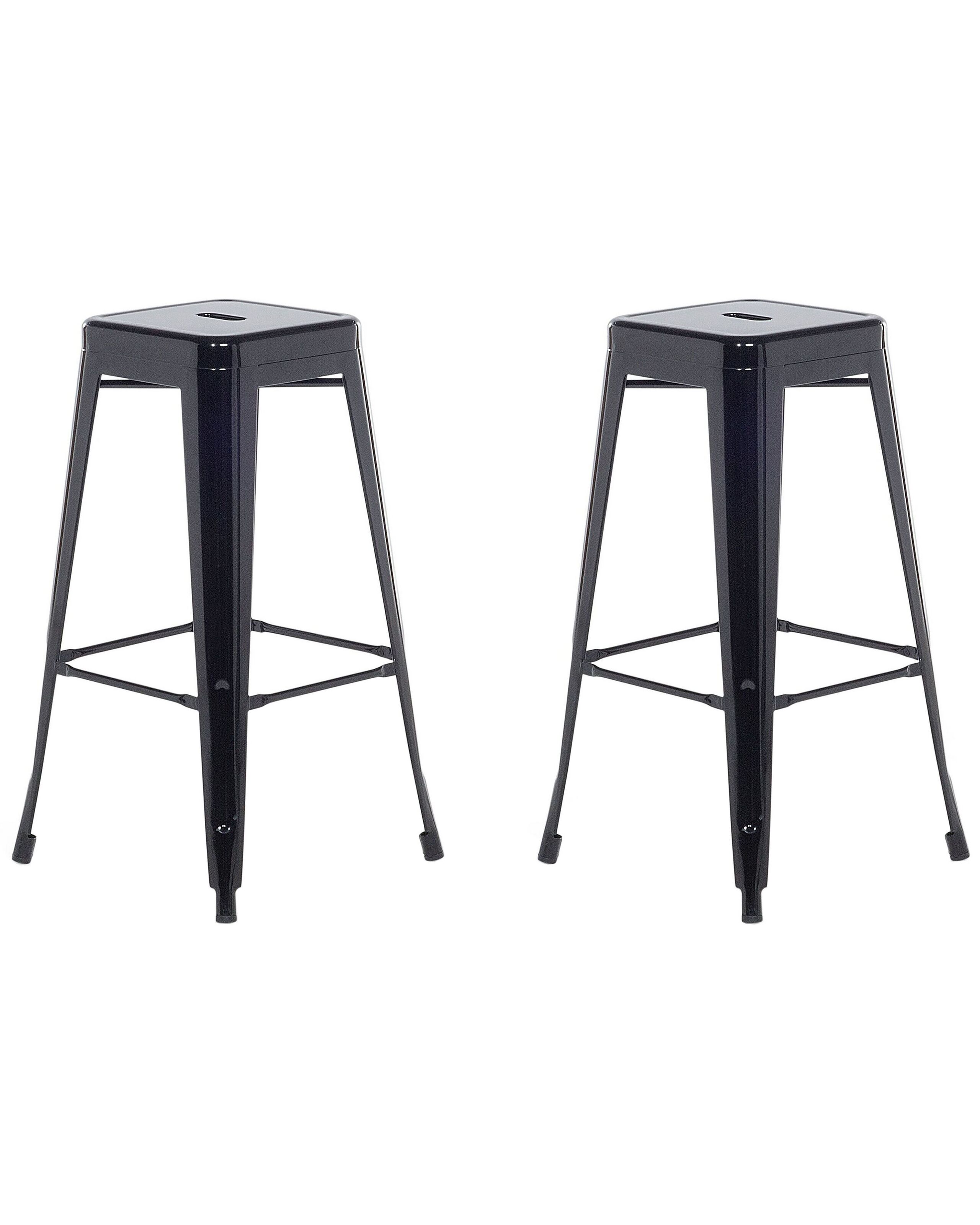 Set of 2 Bar Stools 76 cm Black CABRILLO - Gemini Interiors
