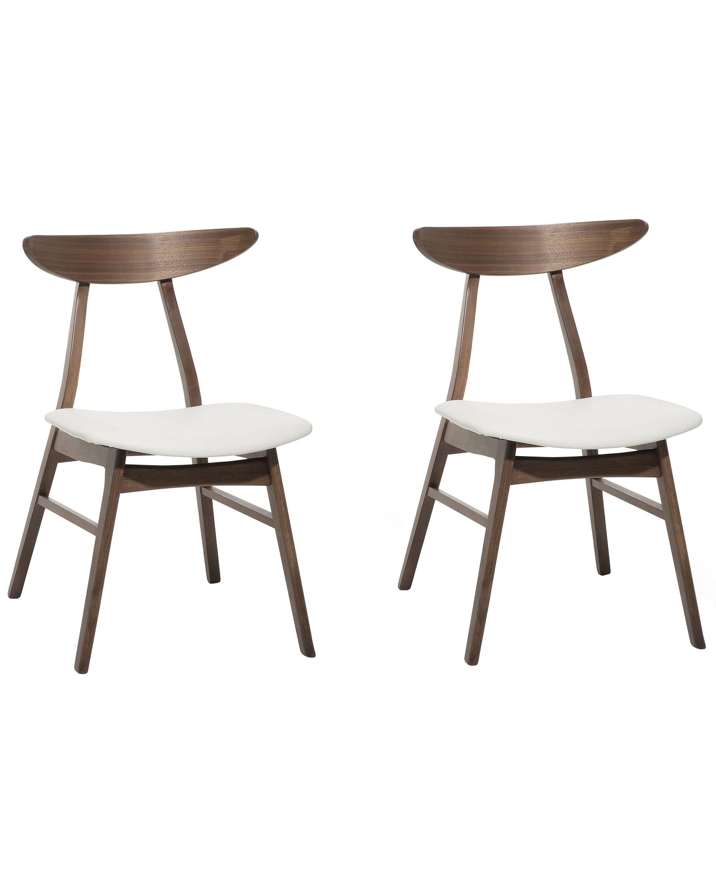 Set of 2 Wooden Dining Chairs Dark Wood and White LYNN - Gemini Interiors