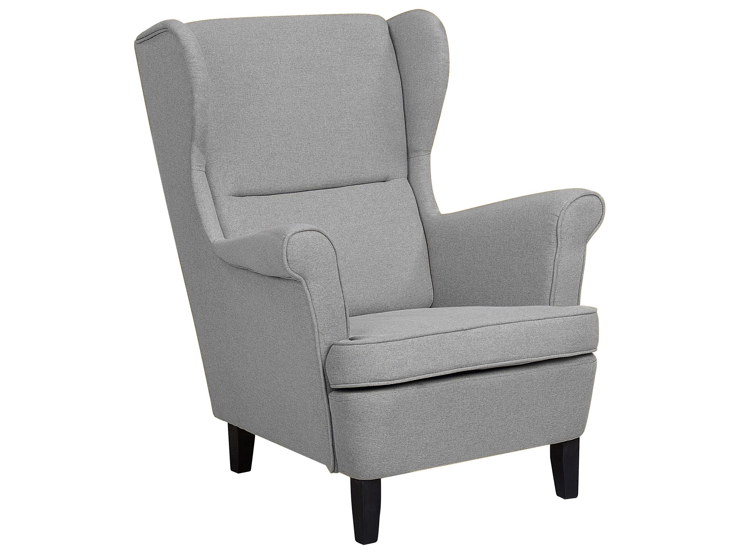 Fabric Wingback Chair Grey ABSON - Gemini Interiors