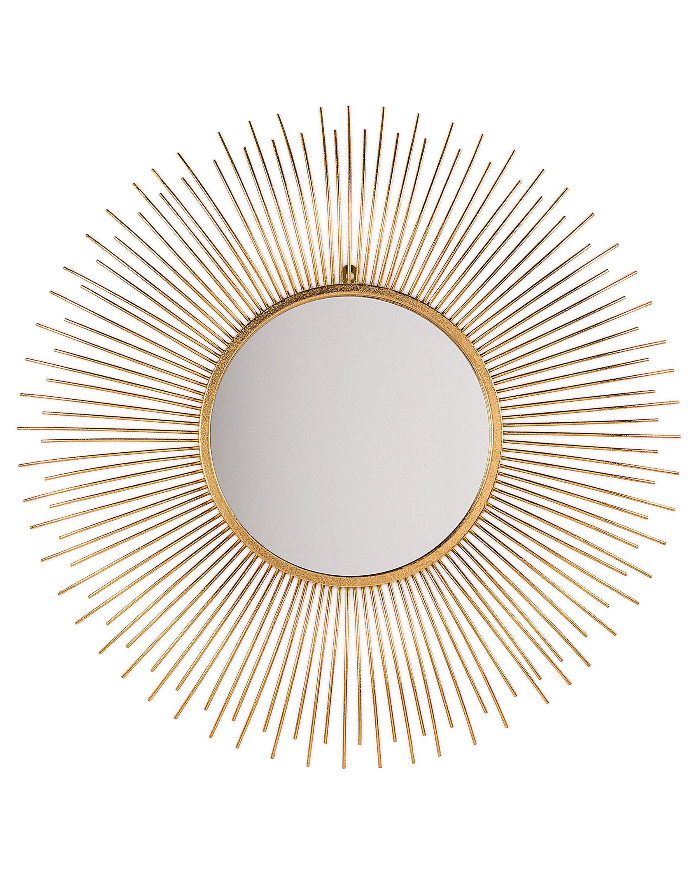 Metal Sunburst Wall Mirror 80cm Gold - Gemini Interiors