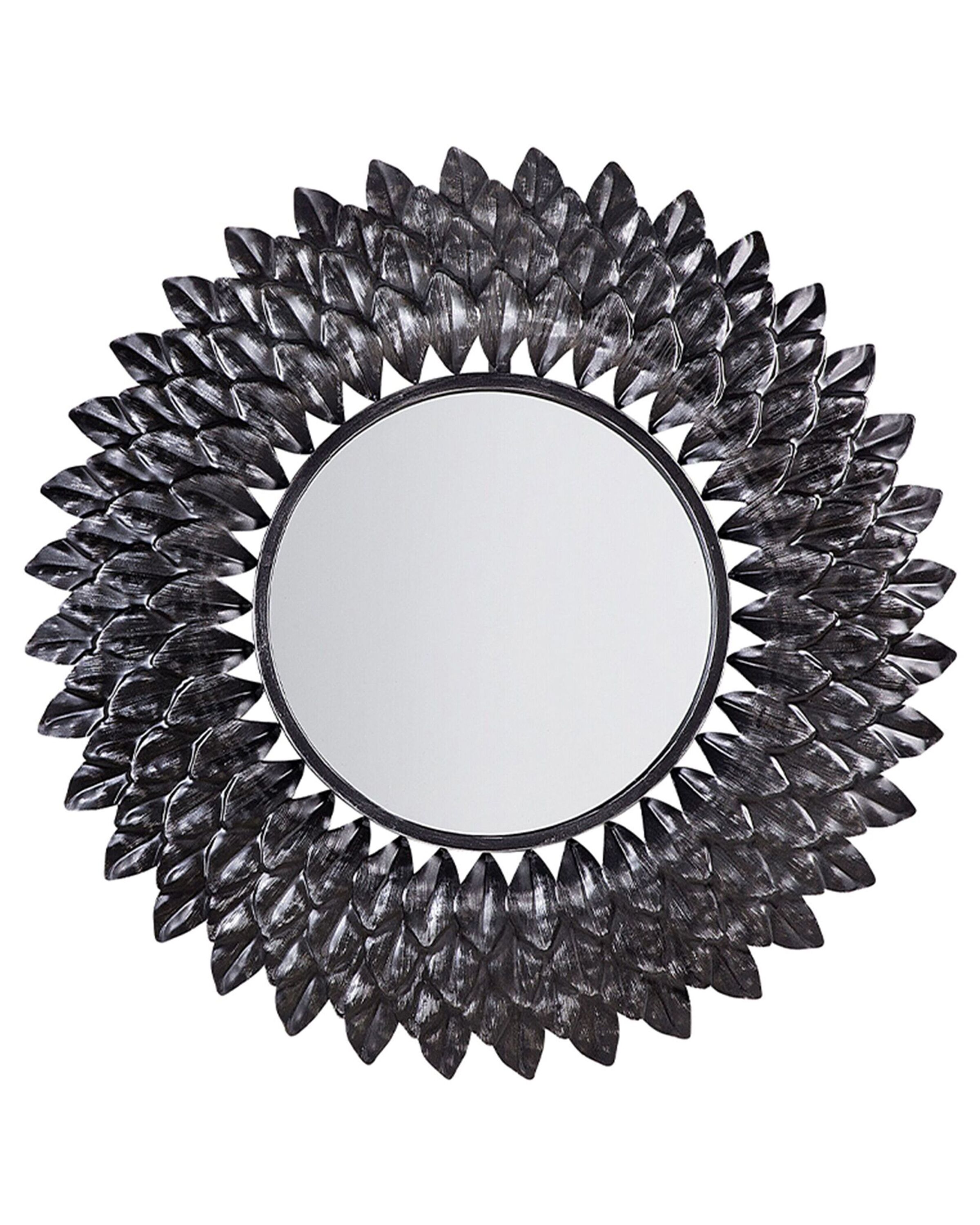 Metal Sunburst Wall Mirror 70cm Silver - Gemini Interiors