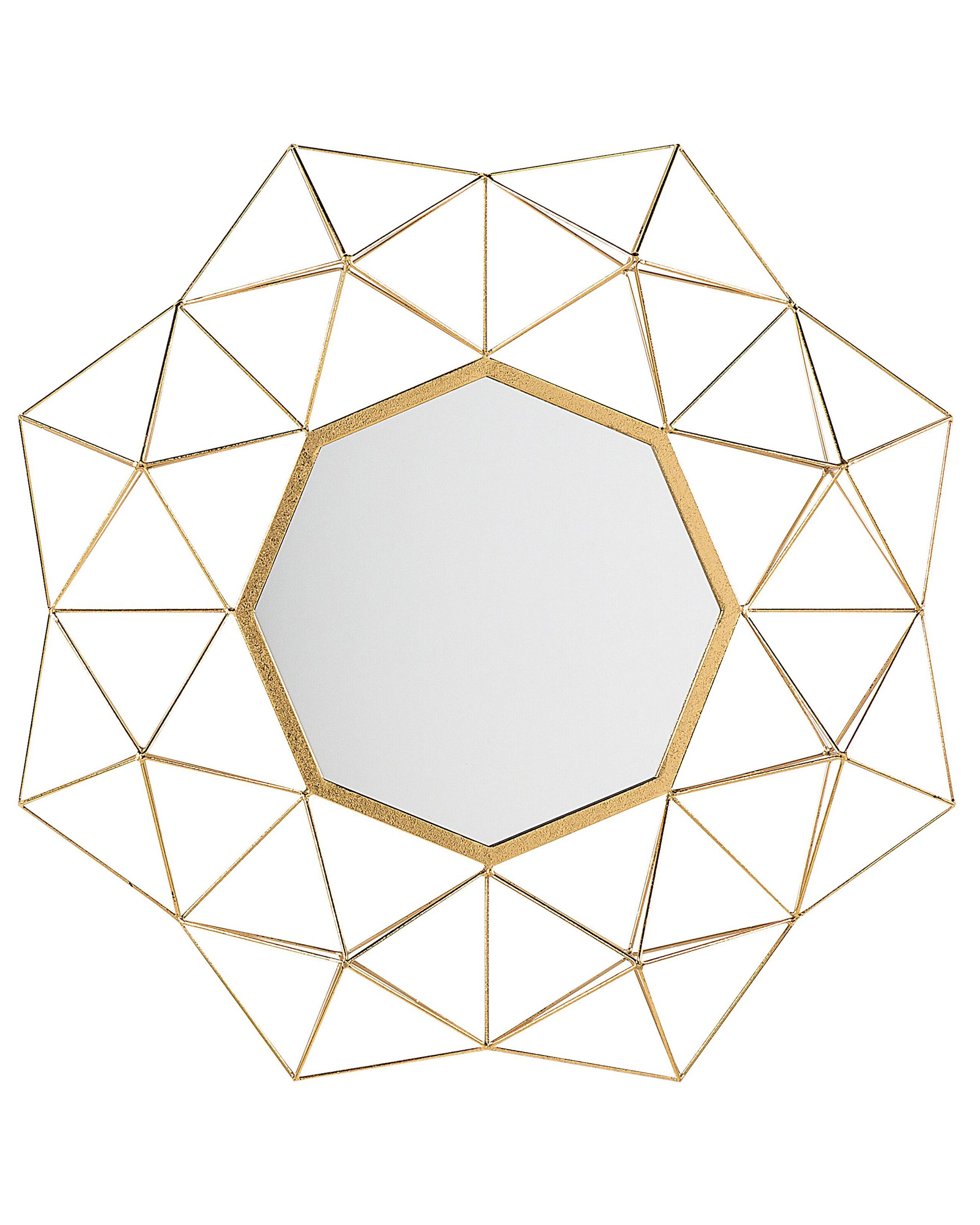 Metal Wall Mirror Gold 80x80cm - Gemini Interiors