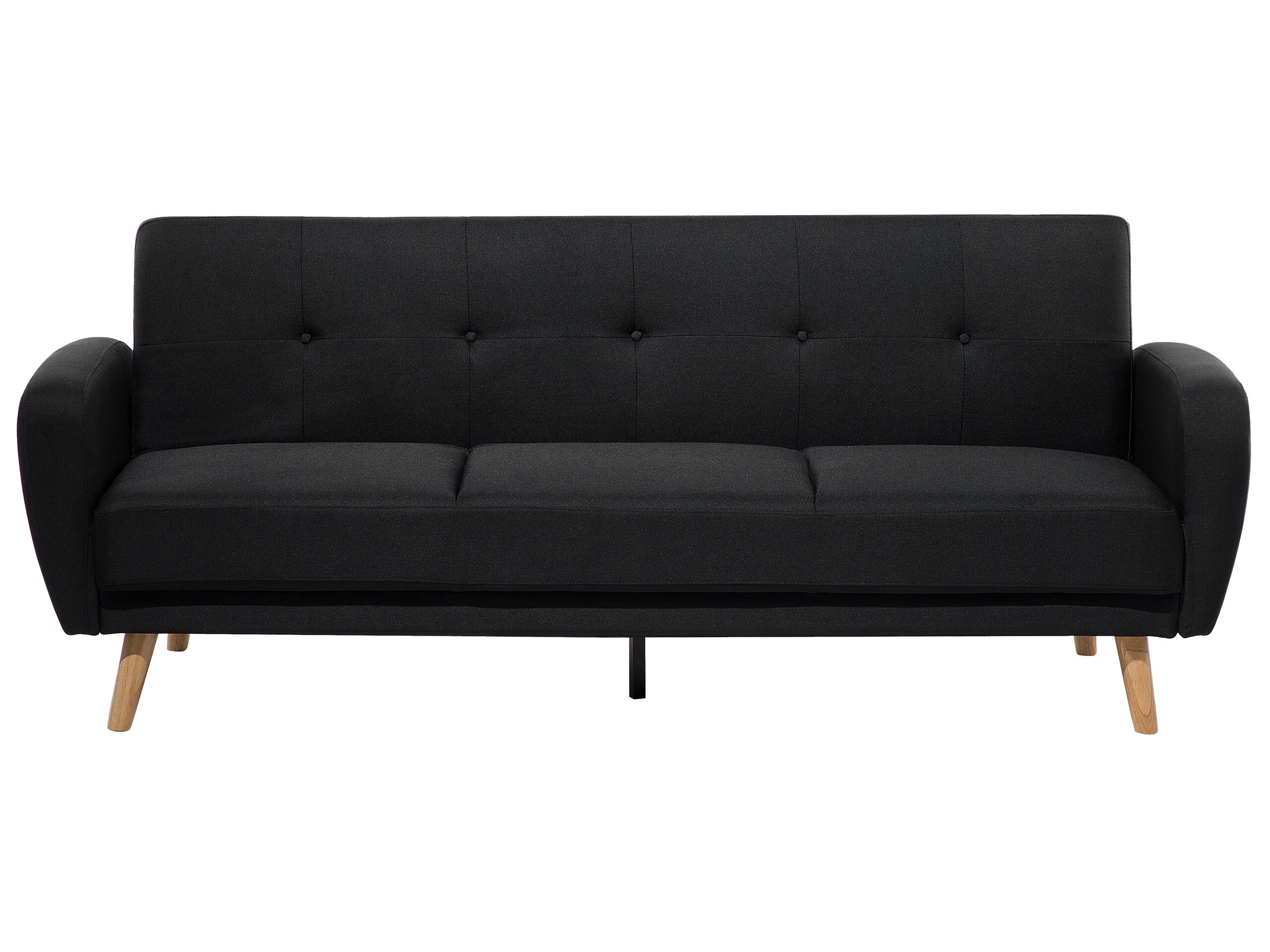 3 Seater Fabric Sofa Bed Black FLORLI - Gemini Interiors