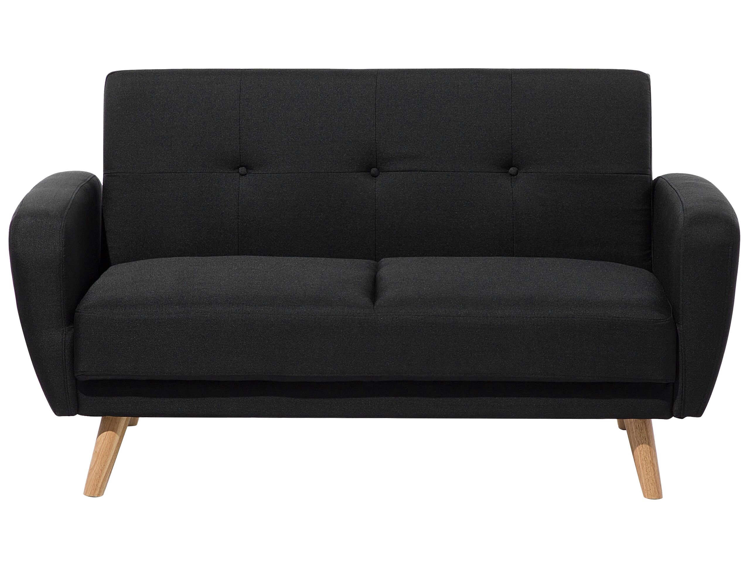 2 Seater Fabric Sofa Bed Black FLORLI - Gemini Interiors