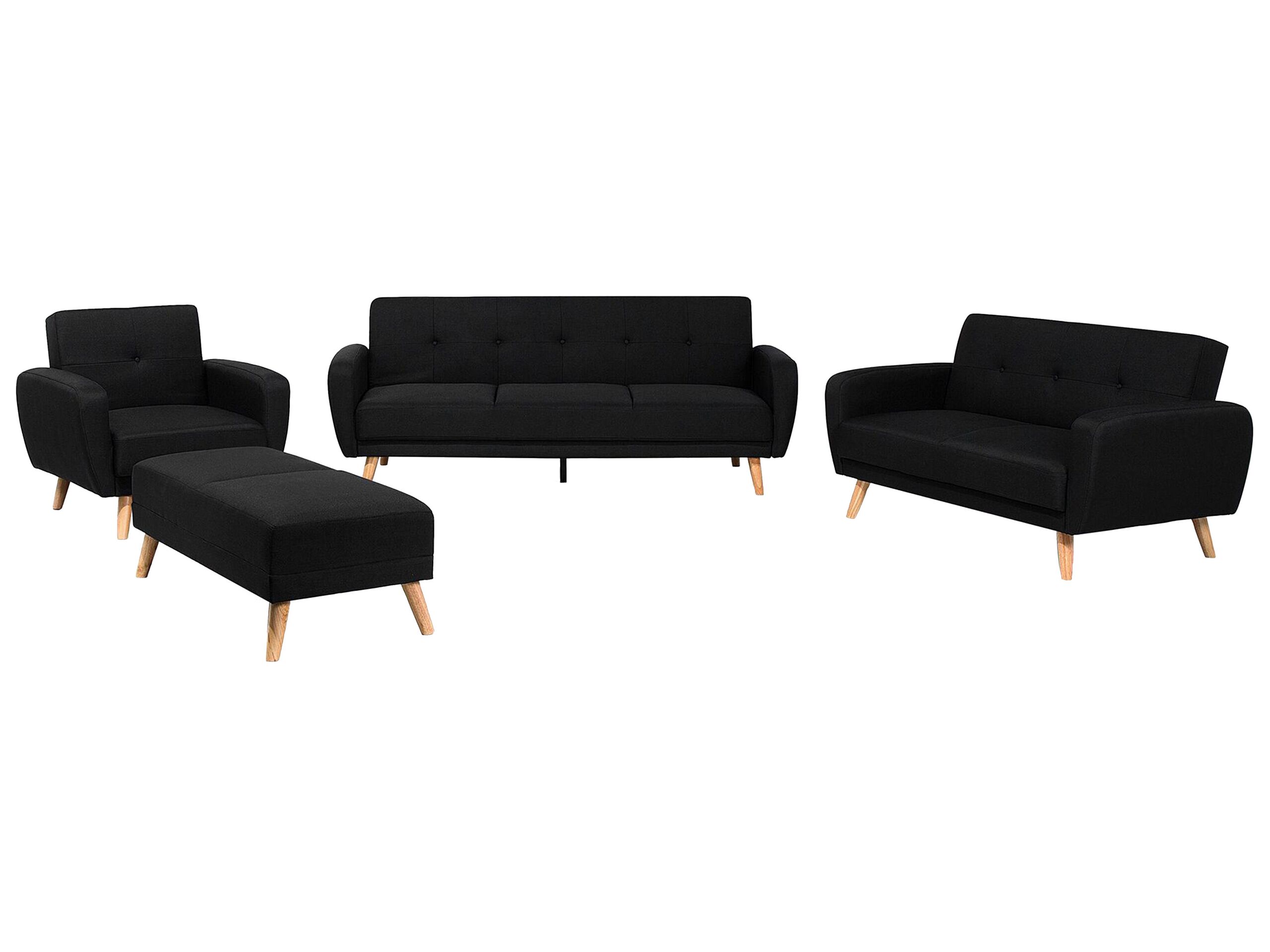 Fabric Living Room Set Black FLORLI - Gemini Interiors