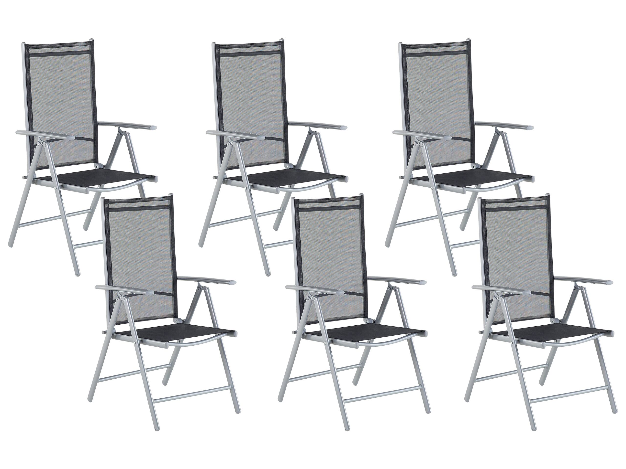 Set of 6 Garden Folding Chairs Black CATANIA - Gemini Interiors