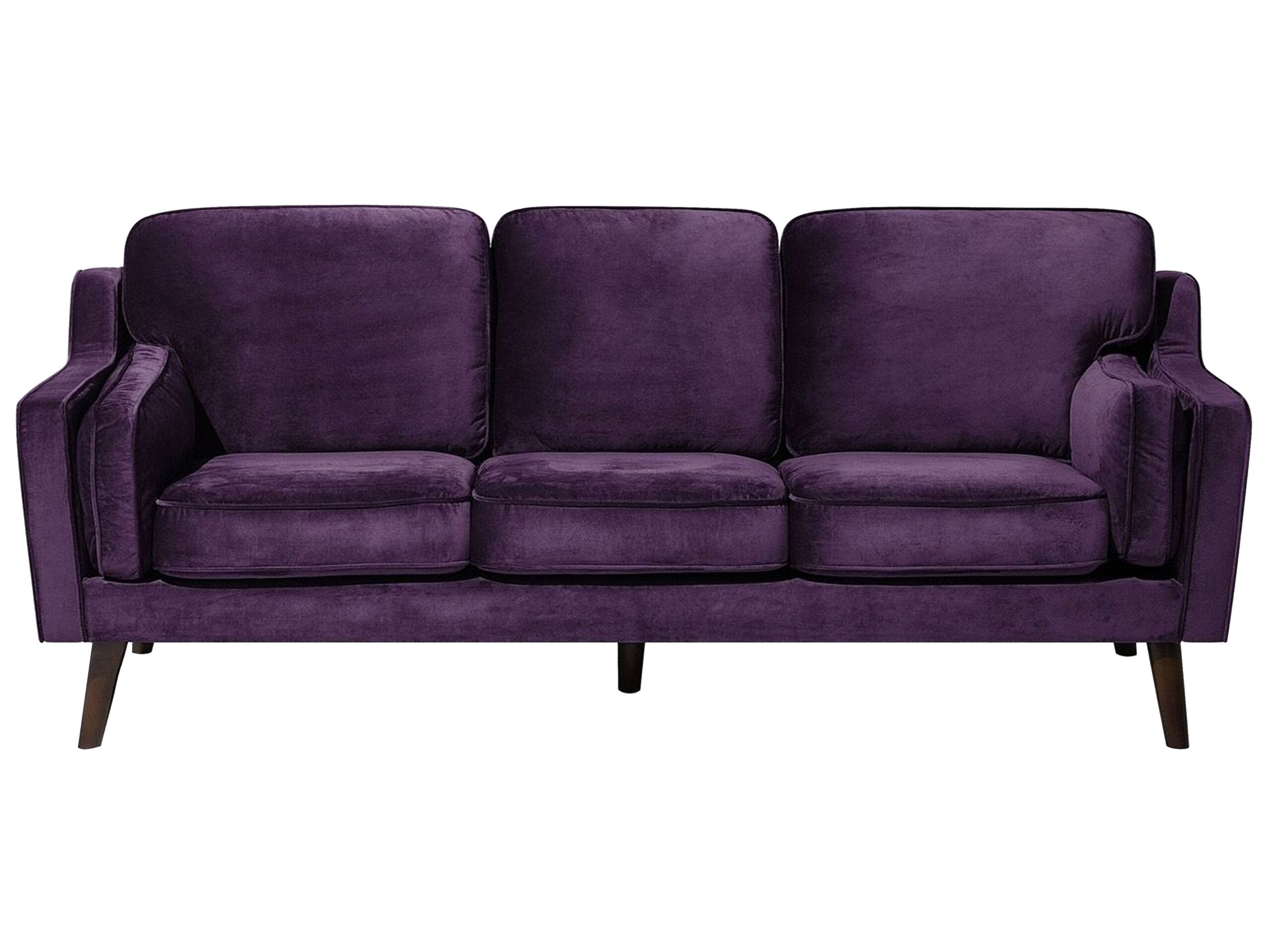 3 Seater Velvet Sofa Purple LOKKA - Gemini Interiors