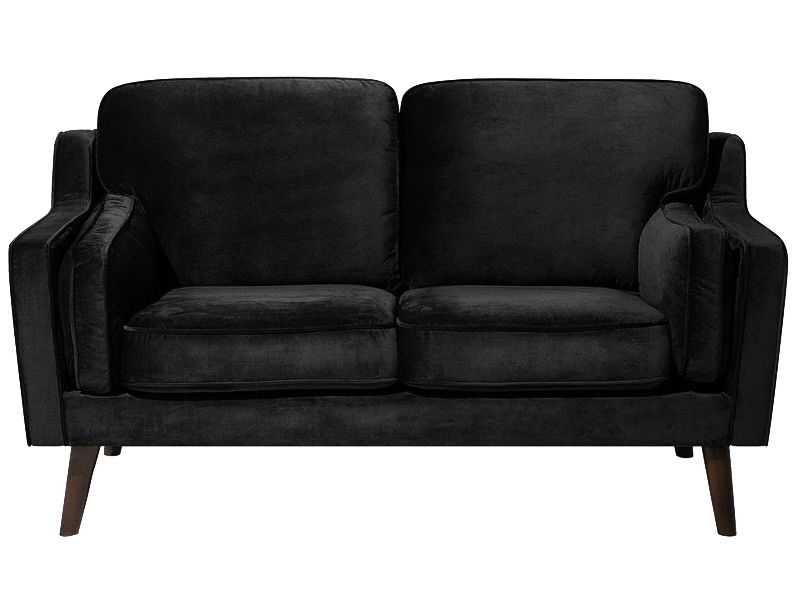 2 Seater Velvet Sofa Black LOKKA - Gemini Interiors