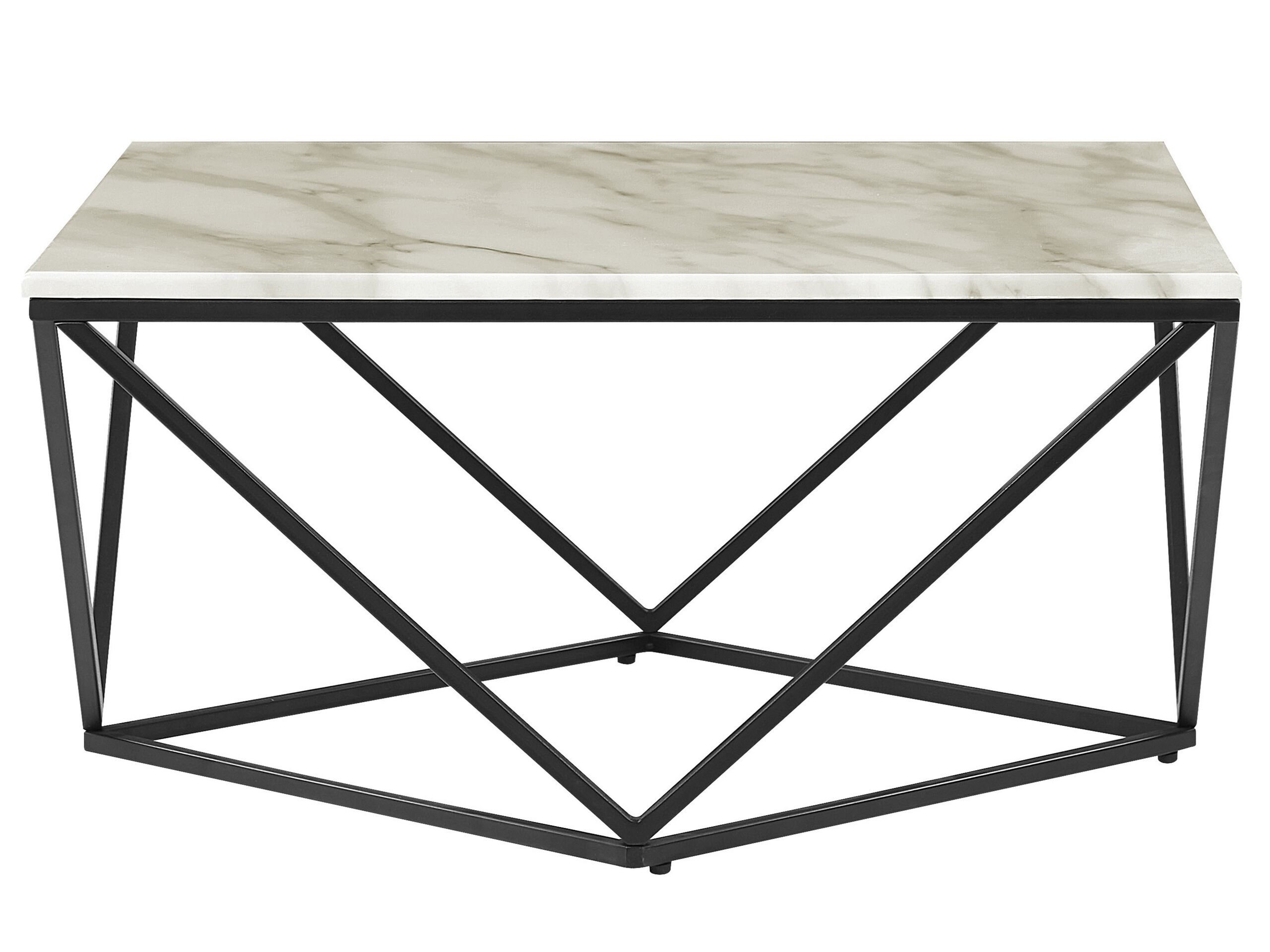 Marble Effect Coffee Table Beige and Black MALIBU - Gemini Interiors