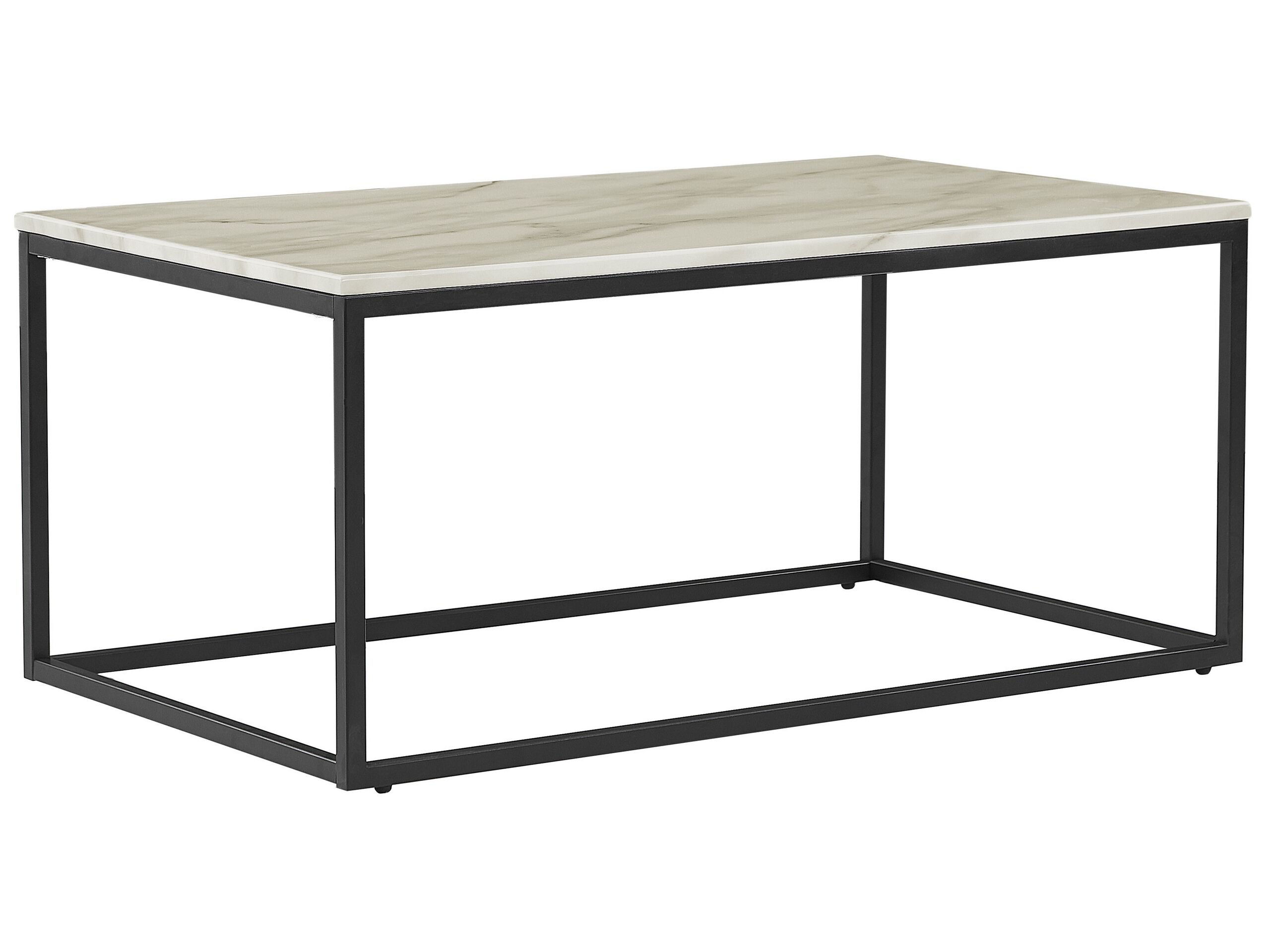 Marble Effect Coffee Table Beige and Black DELANO - Gemini Interiors