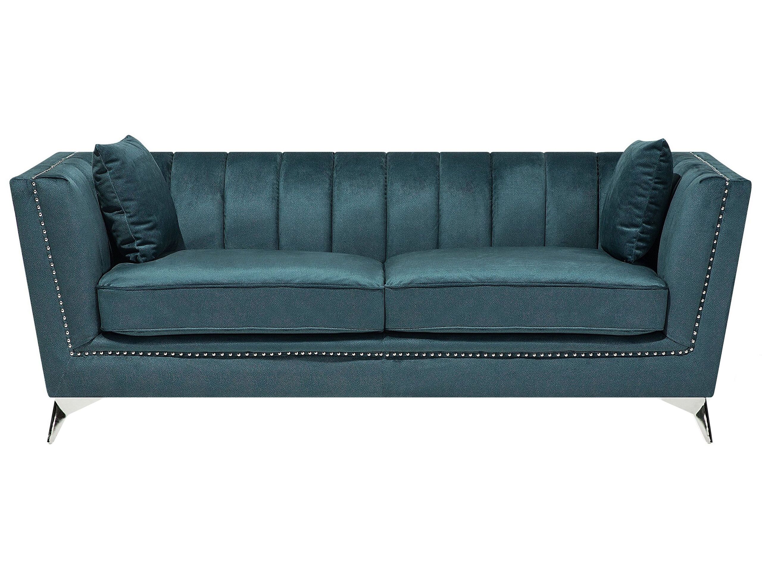 3 Seater Velvet Fabric Sofa Teal GAULA - Gemini Interiors
